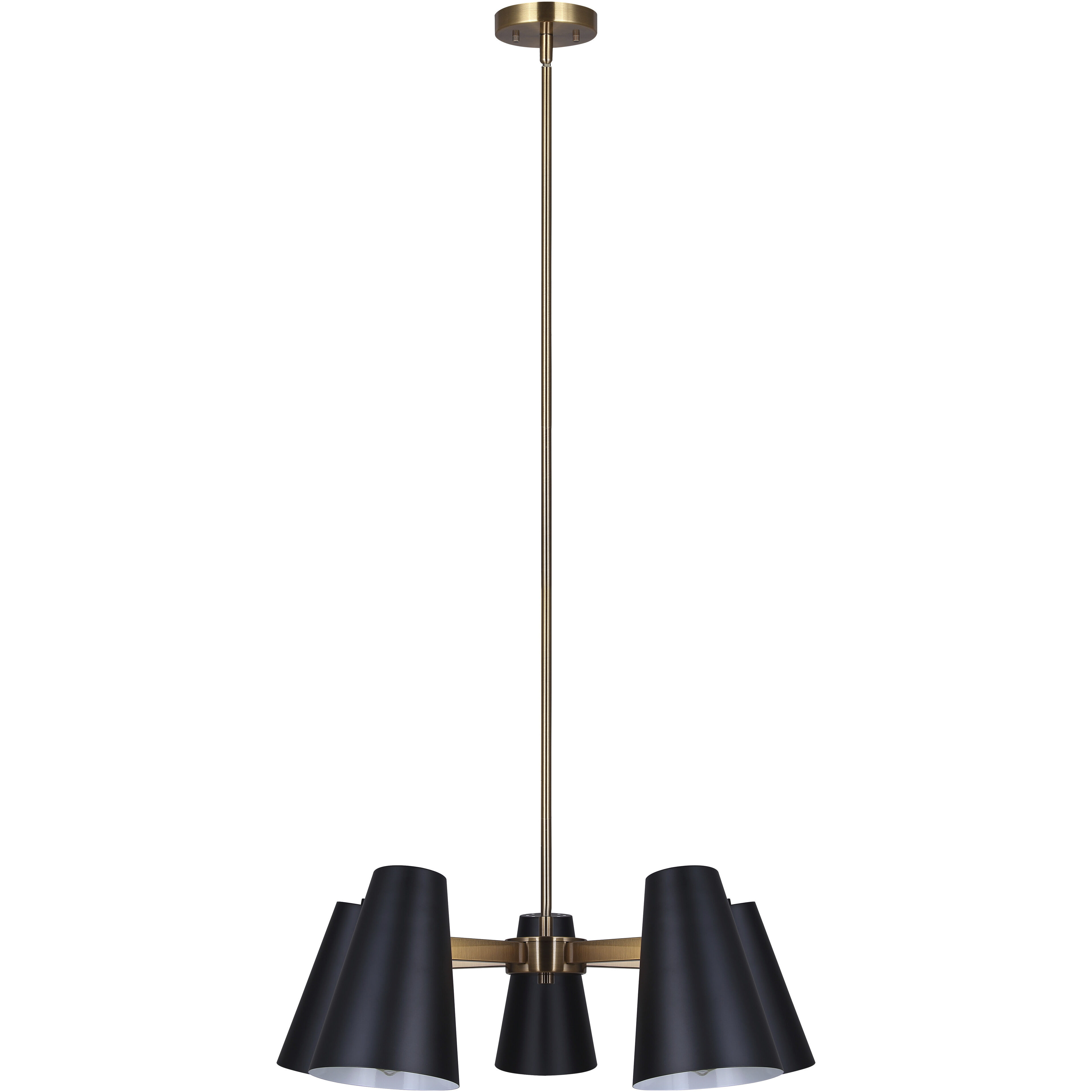 Harken 5 Light 26 inch Black/Gold Chandelier Ceiling Light