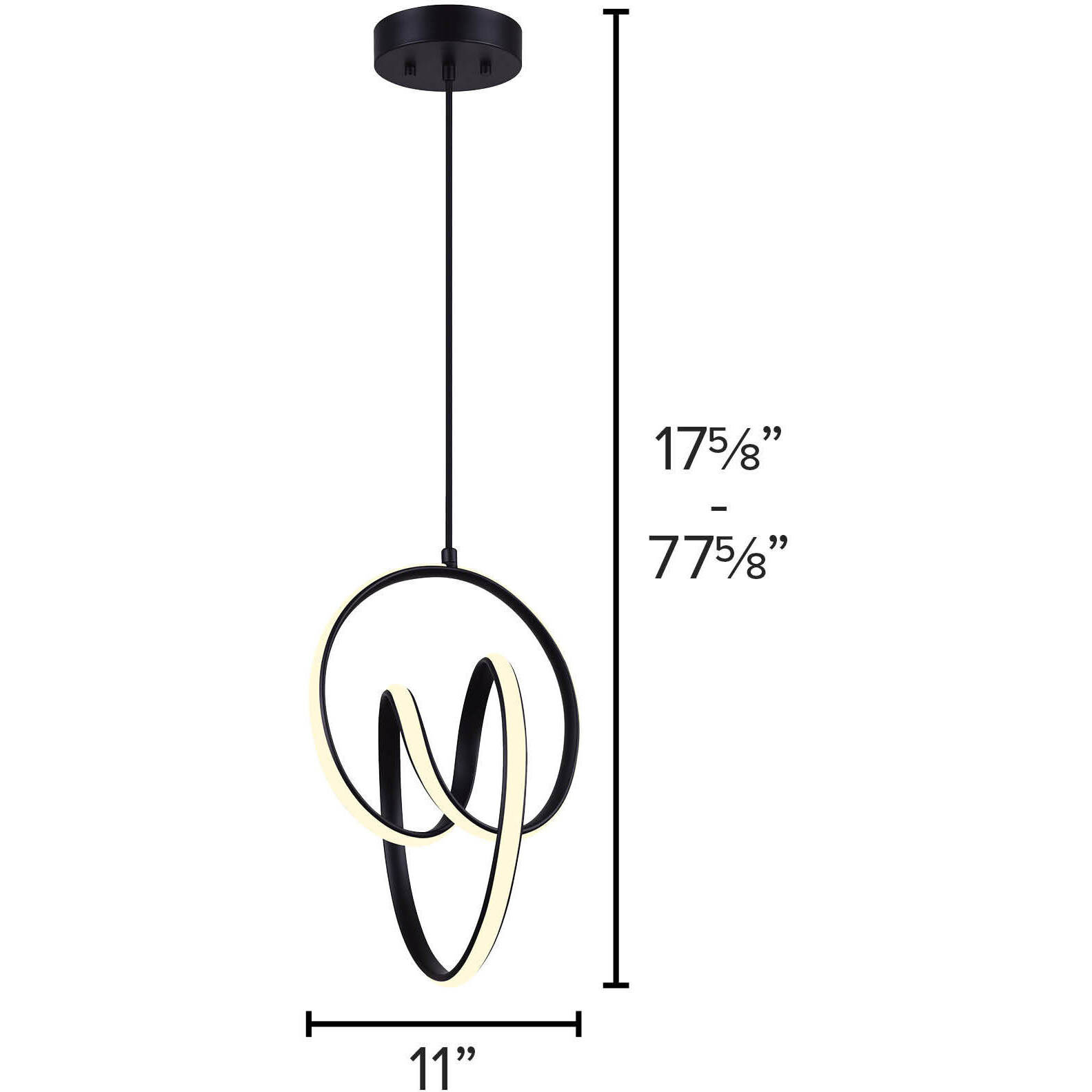 Jase LED 11 inch Matte Black Chandelier Ceiling Light