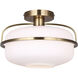 Eve 1 Light 12 inch Gold Semi-Flush Mount Ceiling Light