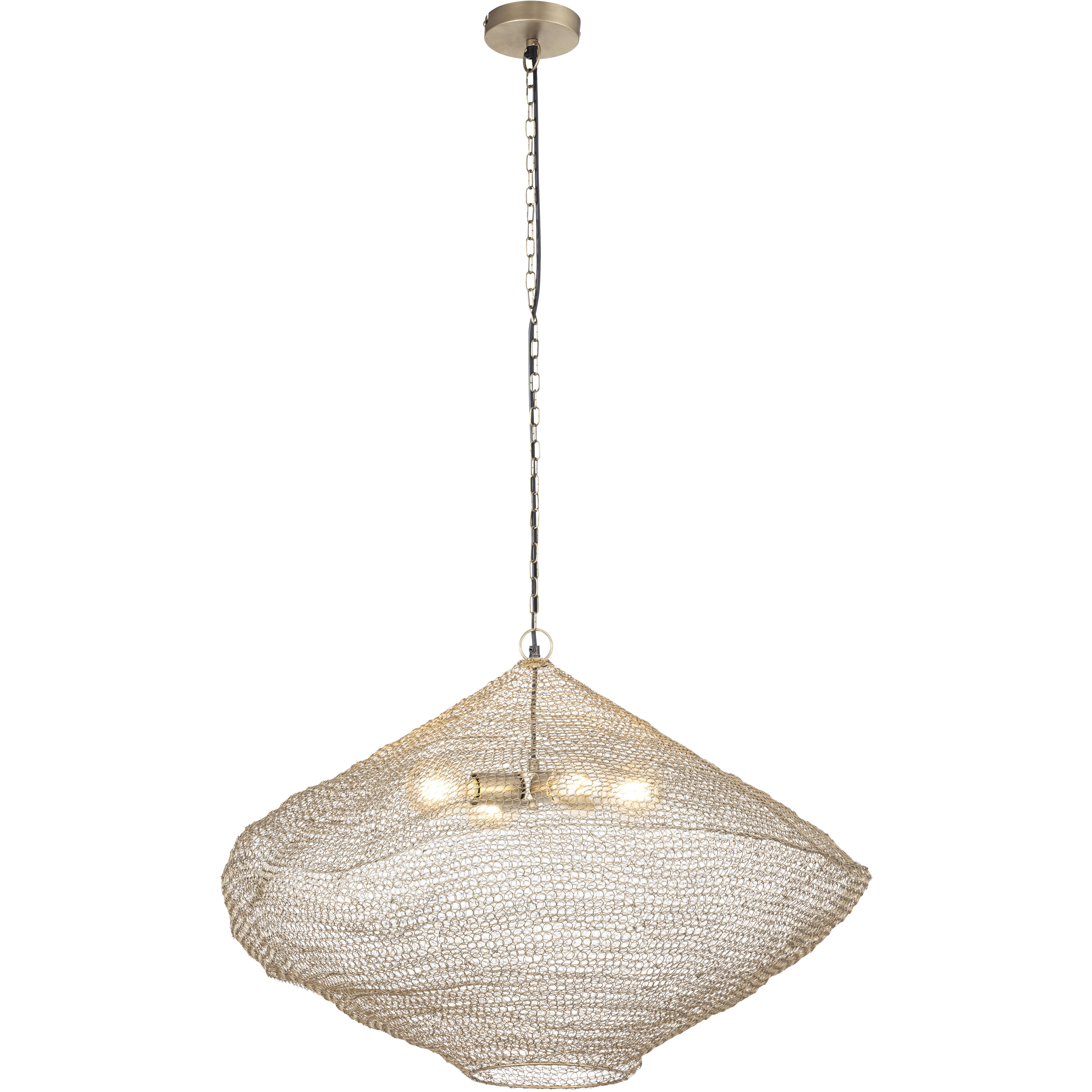Warren 4 Light 33.5 inch Antique Brass Pendant Ceiling Light