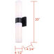Maxine 2 Light 4.75 inch Black Vanity Light Wall Light
