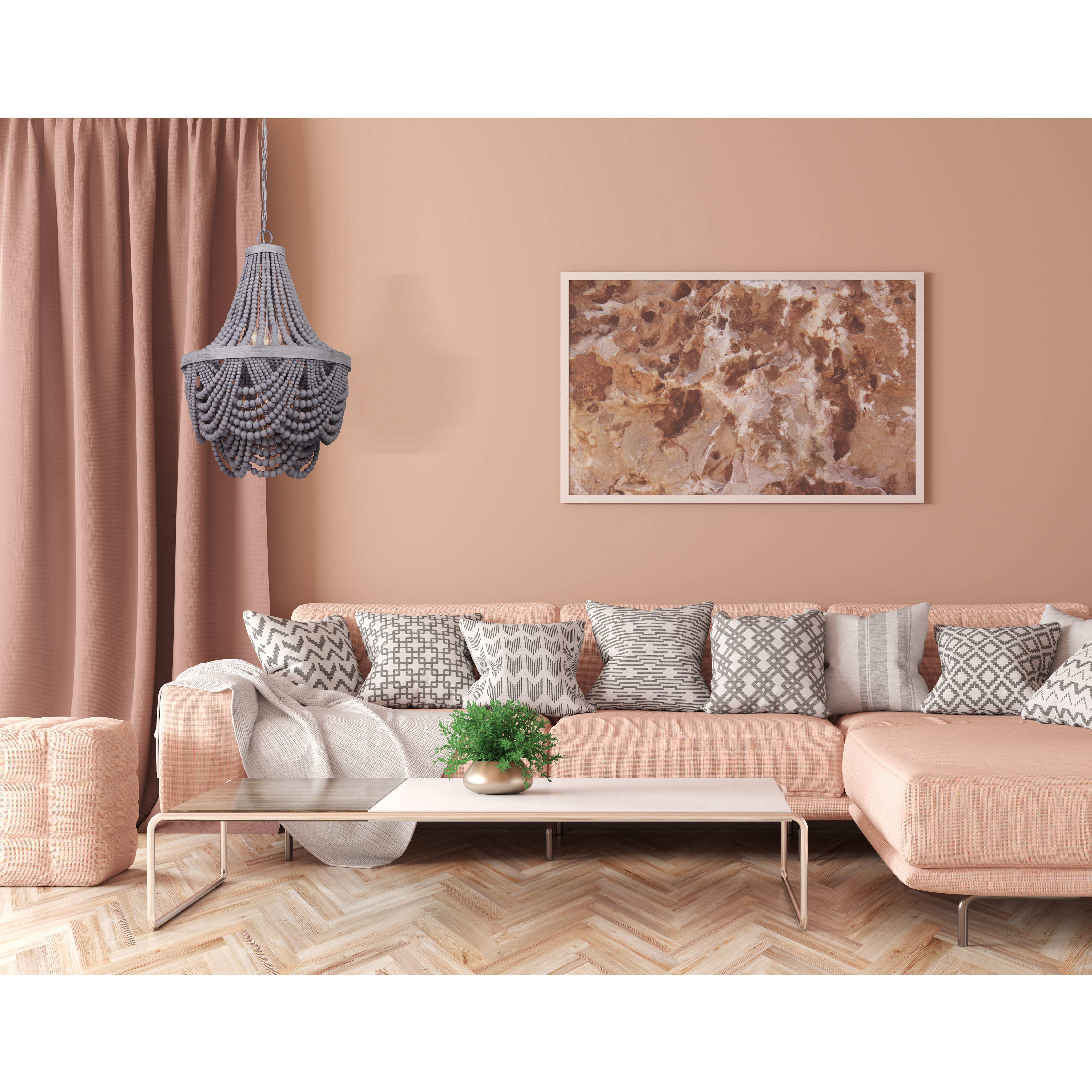 Madison 6 Light 19 inch Gray Chandelier Ceiling Light