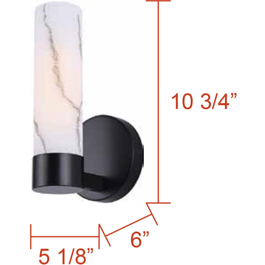 Kristella 1 Light 6 inch Black Vanity Light Wall Light