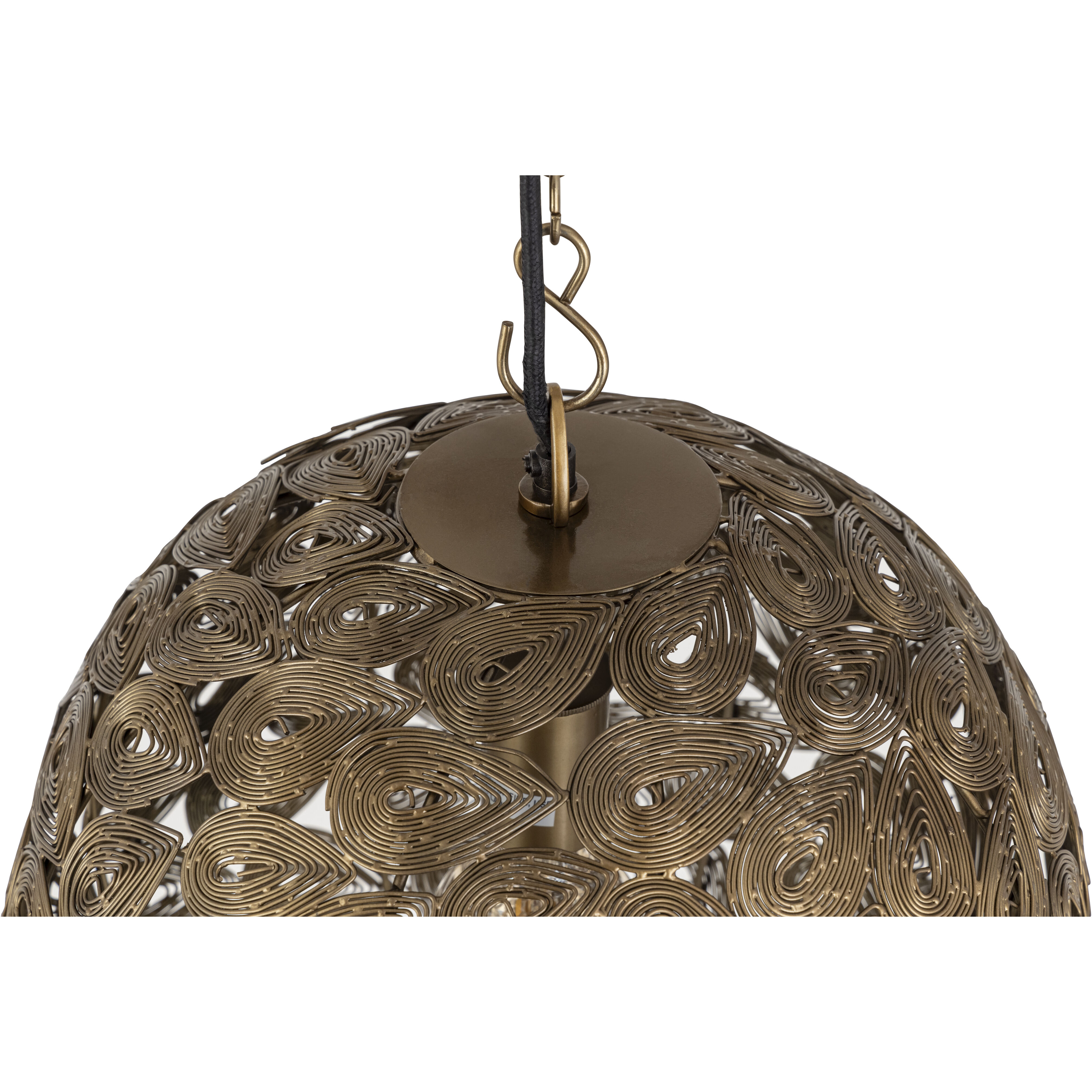 Kora 1 Light 15 inch Antique Brass Pendant Ceiling Light