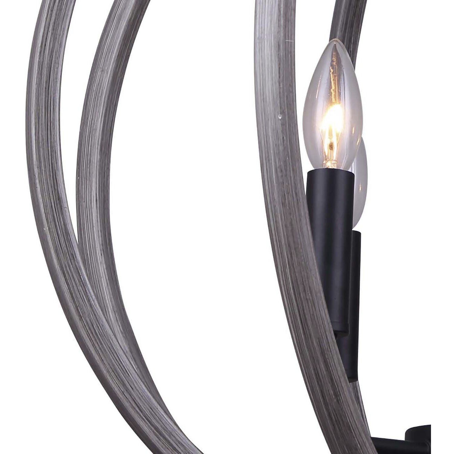 Armelle 4 Light 19.75 inch Black/Grey/Faux Wood Pendant Ceiling Light