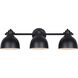 Polo 3 Light 25 inch Black Vanity Light Wall Light