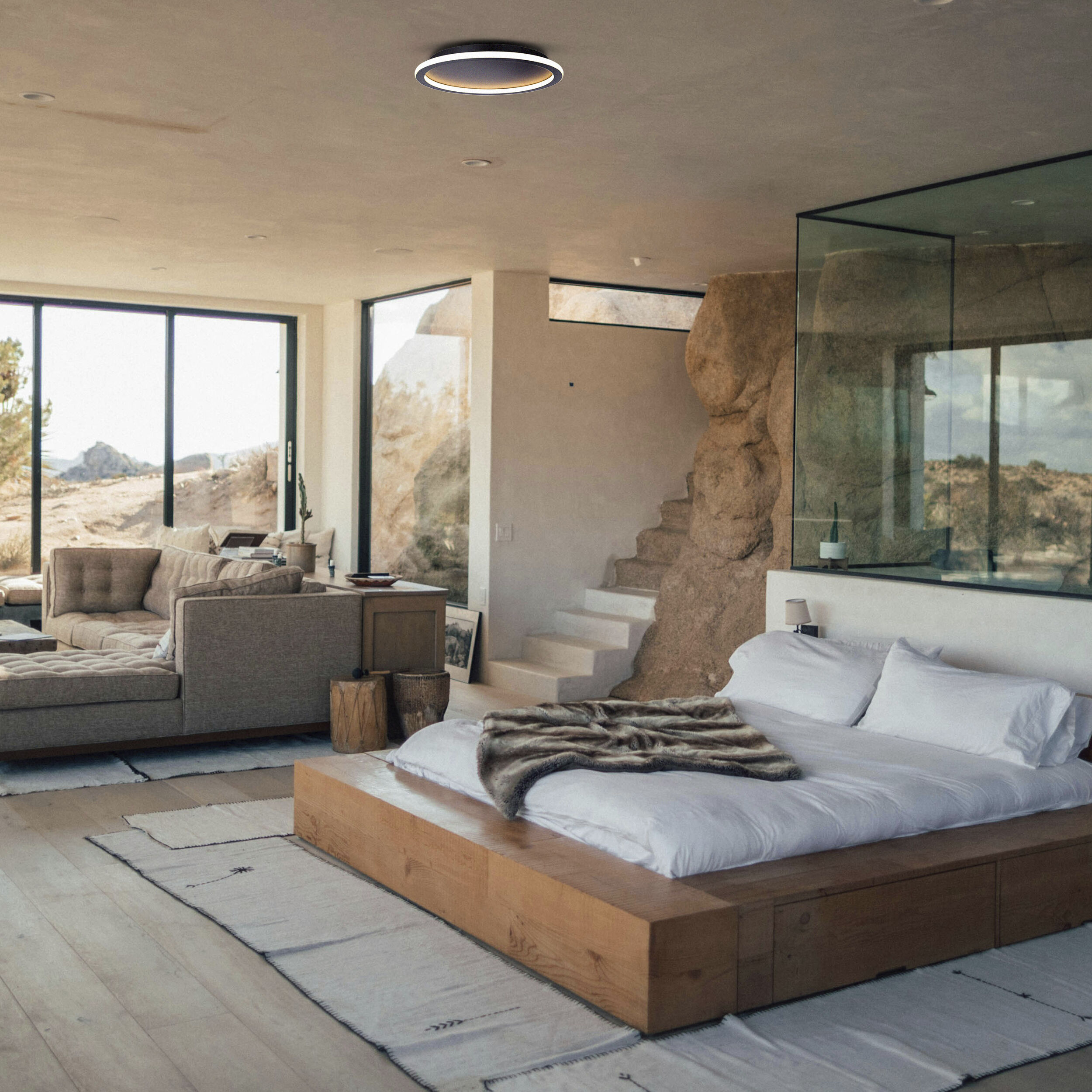 Gavyn LED 20 inch Black Flush Mount Ceiling Light