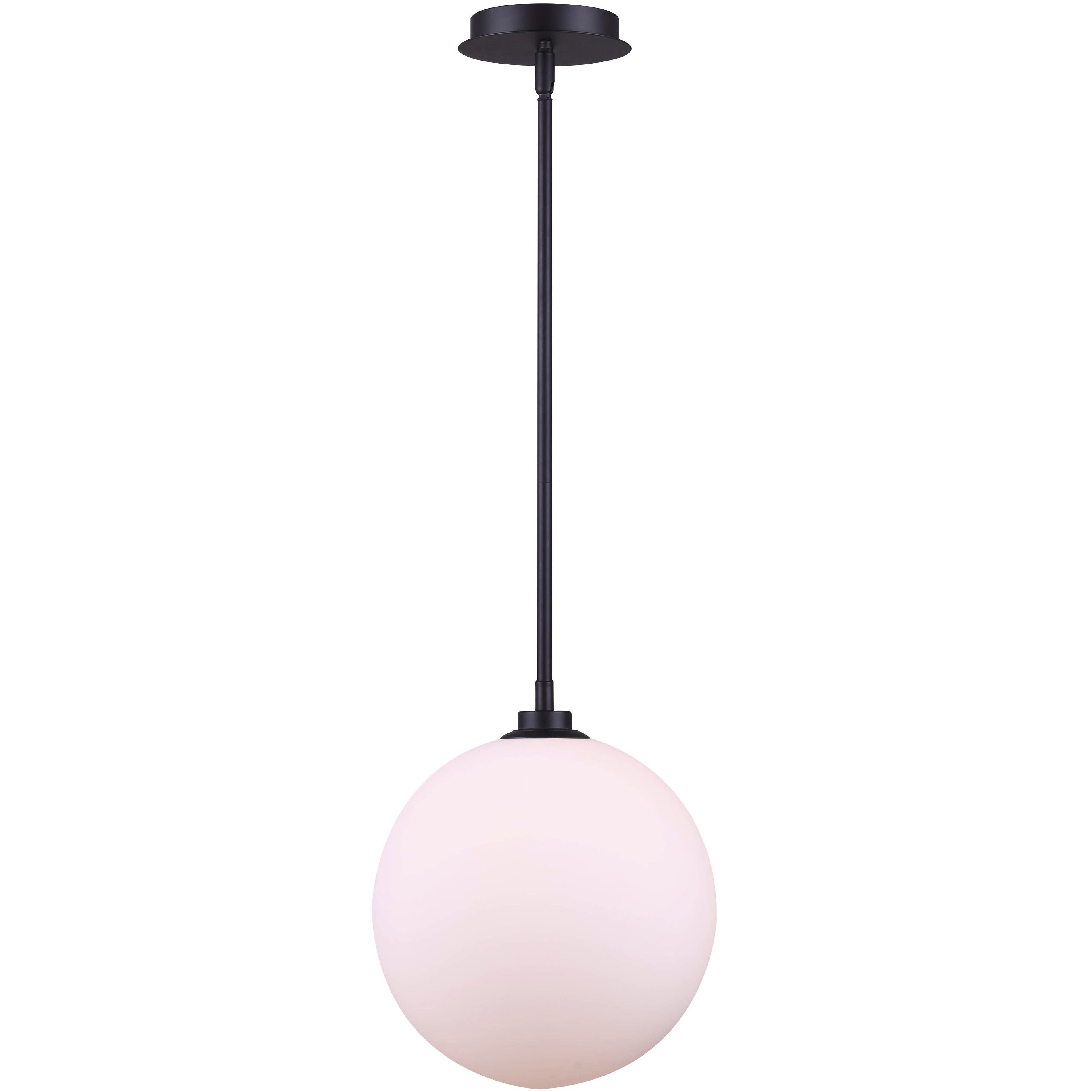 Simone 1 Light 8 inch Black Pendant Ceiling Light
