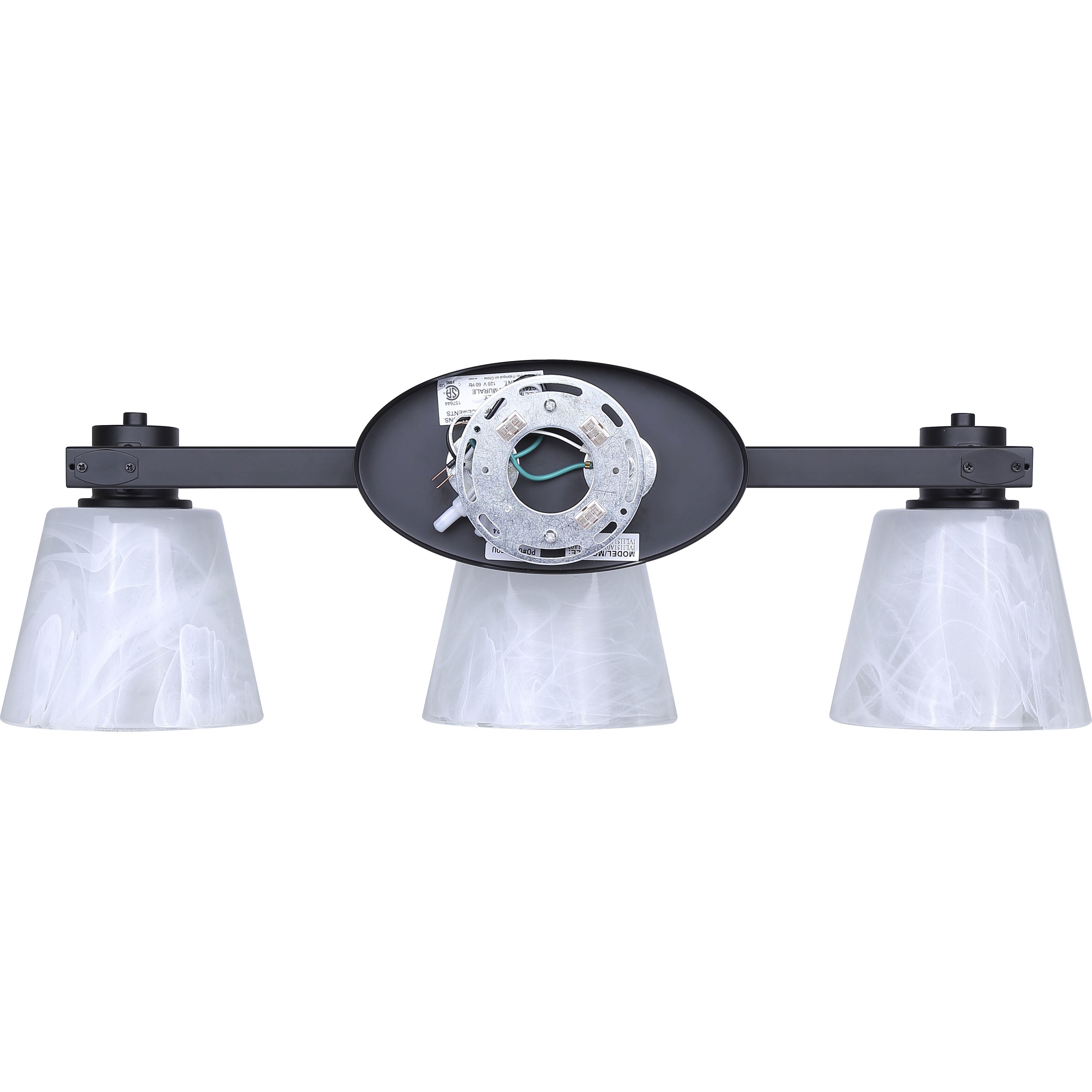 Luelle 3 Light 25 inch Black Vanity Light Wall Light