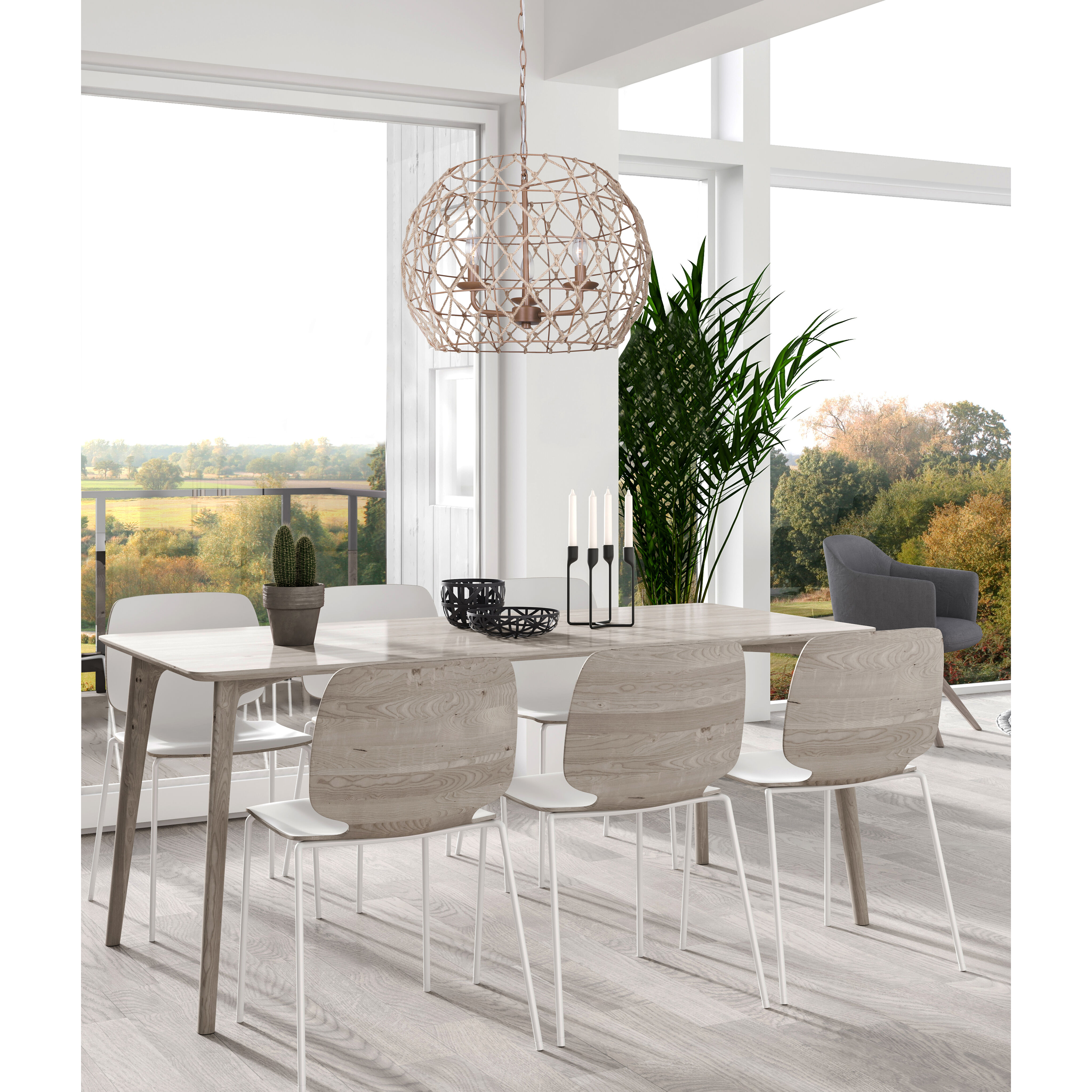 Aura 3 Light 20 inch Tan Pendant Ceiling Light