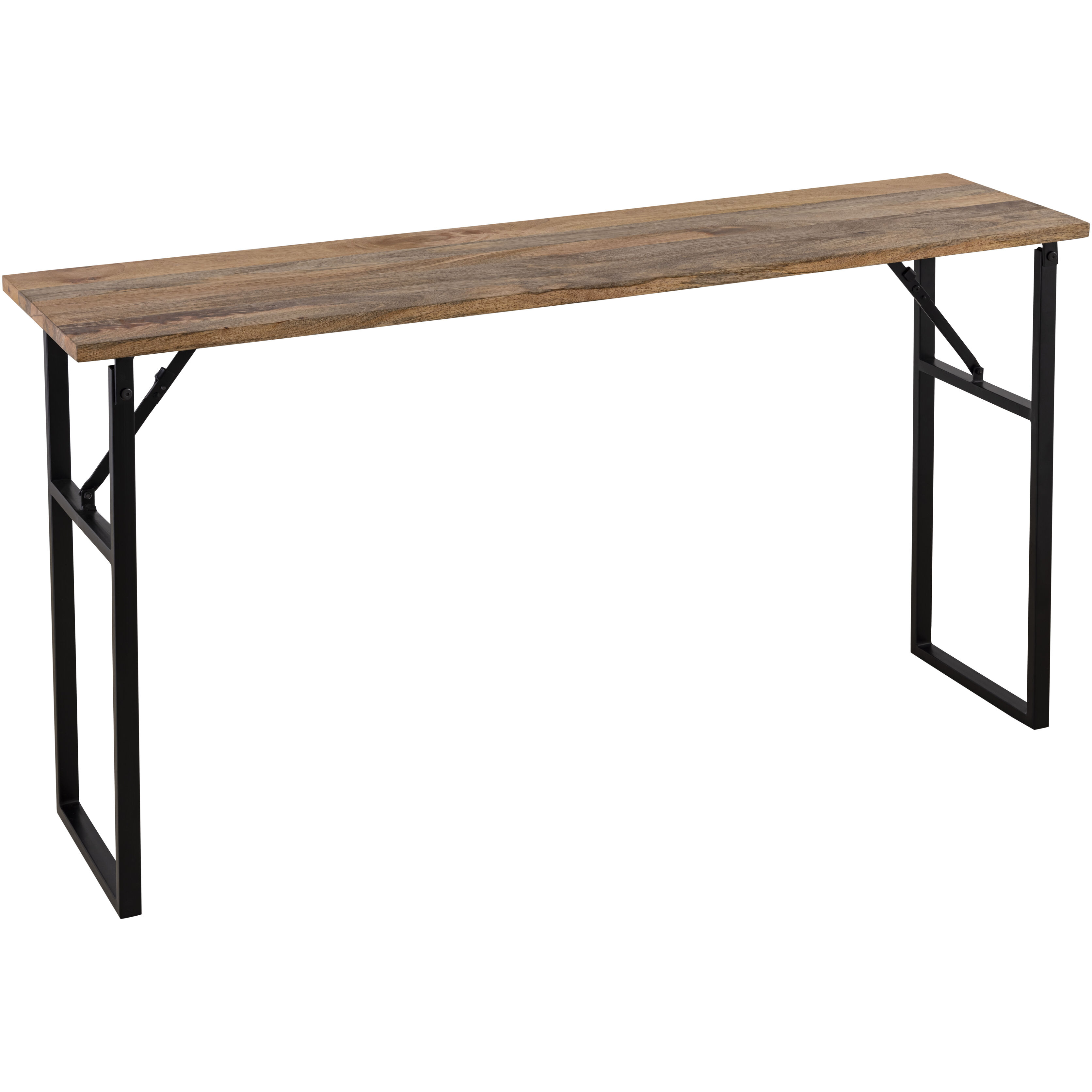 Deven 60 X 15.5 inch Natural Wood and Black Console Table