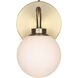 Asher 1 Light 5 inch Gold Wall Fixture Wall Light