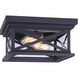 Madison 2 Light 12 inch Black Outdoor Flush Mount