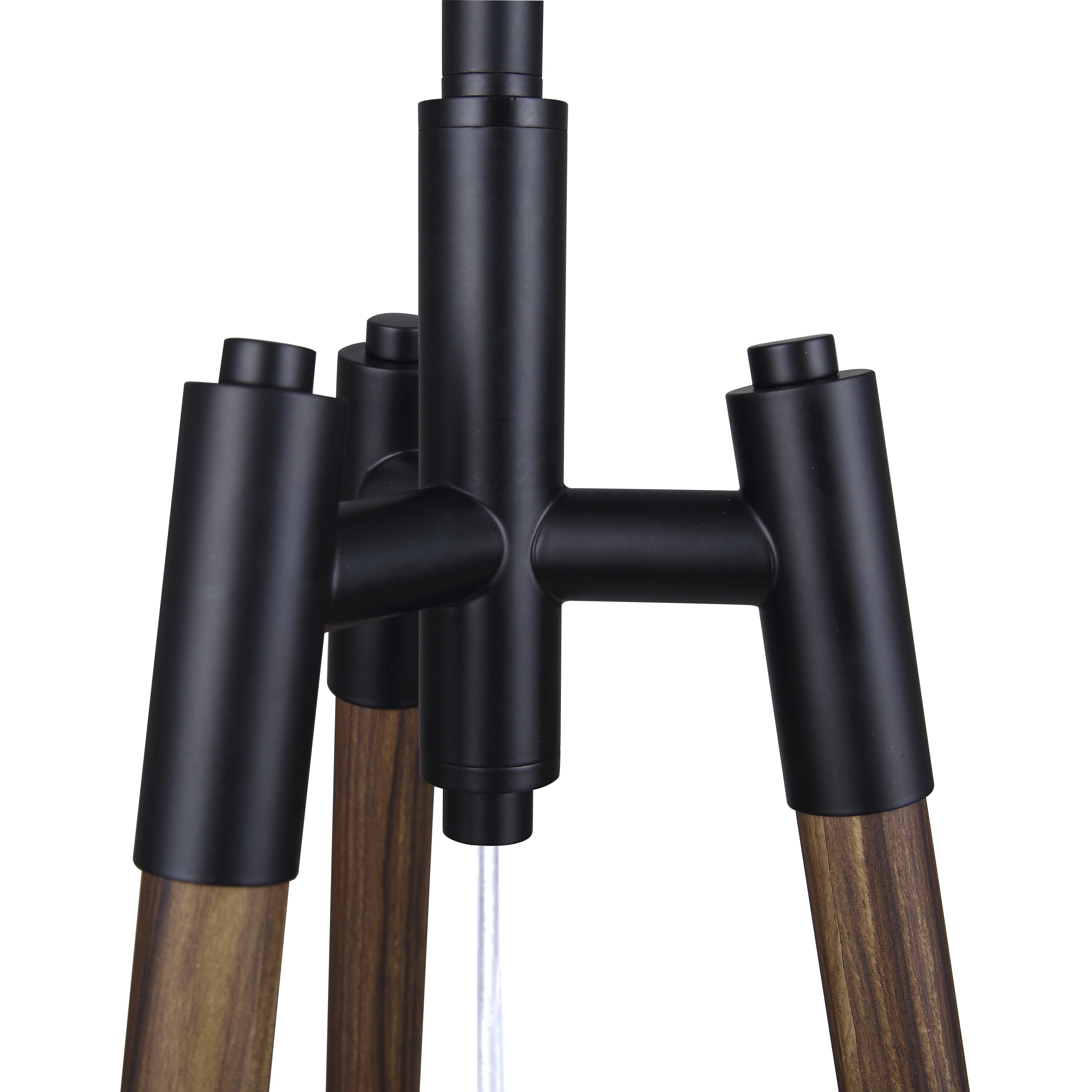 Sull 57 inch 150.00 watt Black and Wood Floor Lamp Portable Light