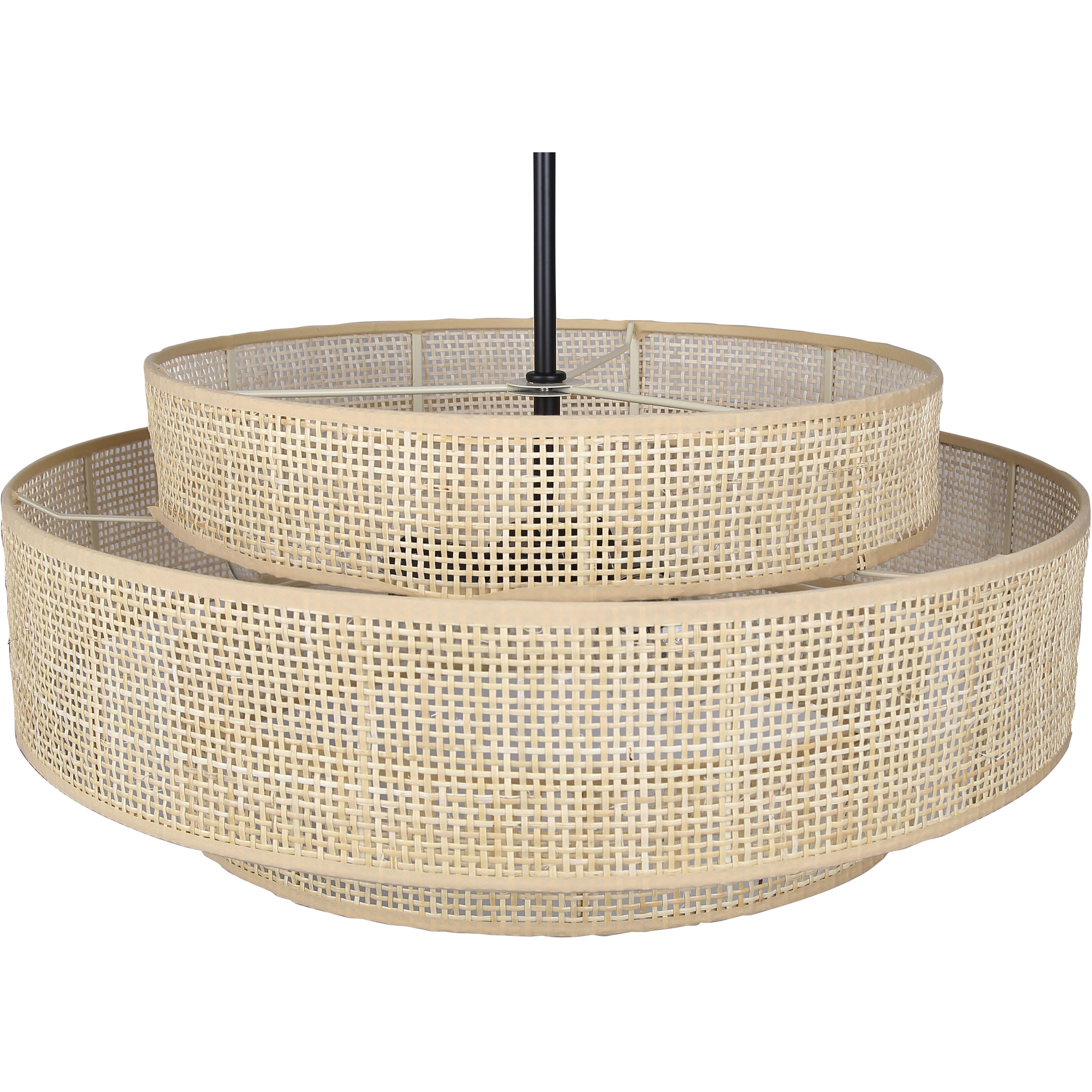 Bellamy 3 Light 22 inch Black Chandelier Ceiling Light in Natural Rattan