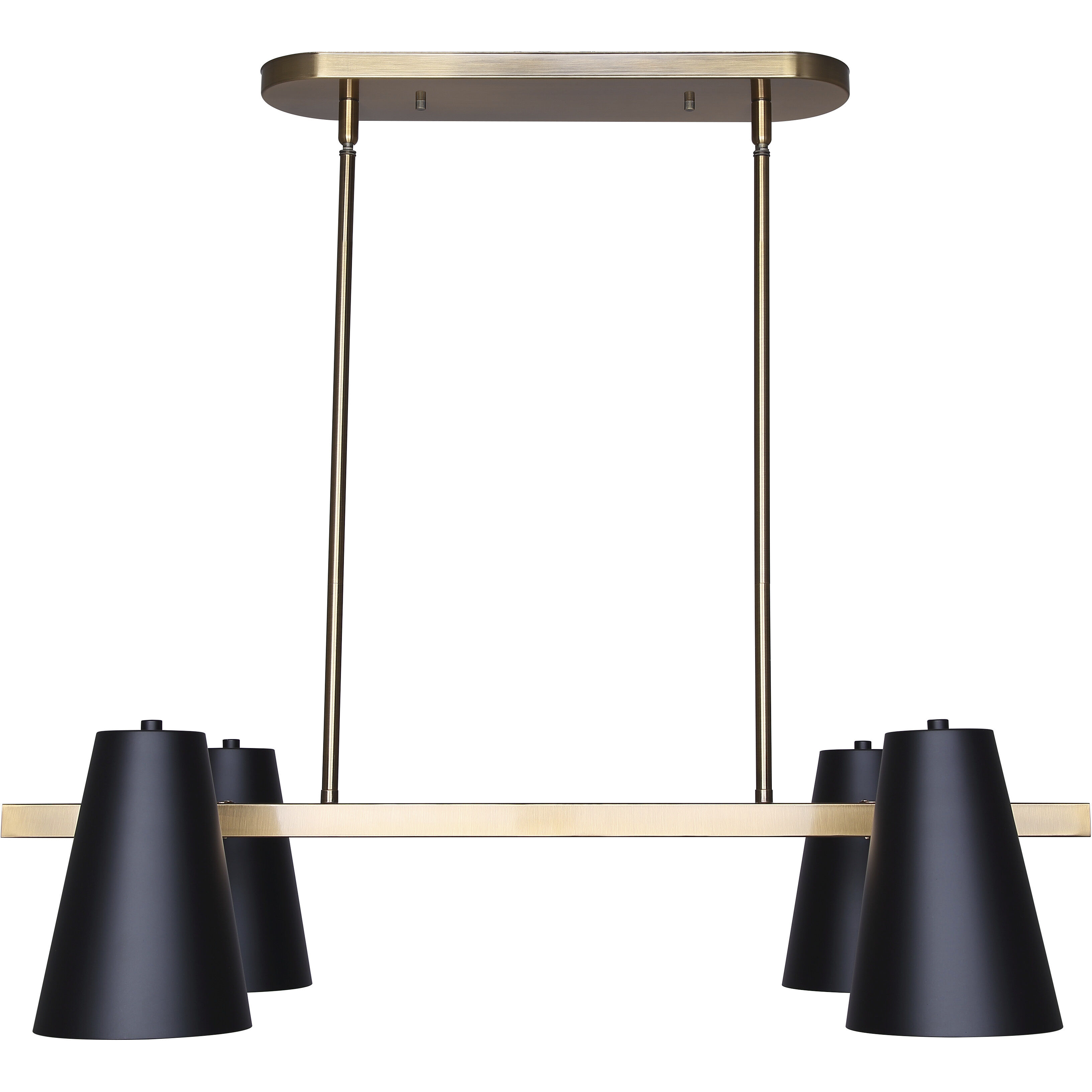 Harken 4 Light 18 inch Matte Black and Gold Pendant Ceiling Light