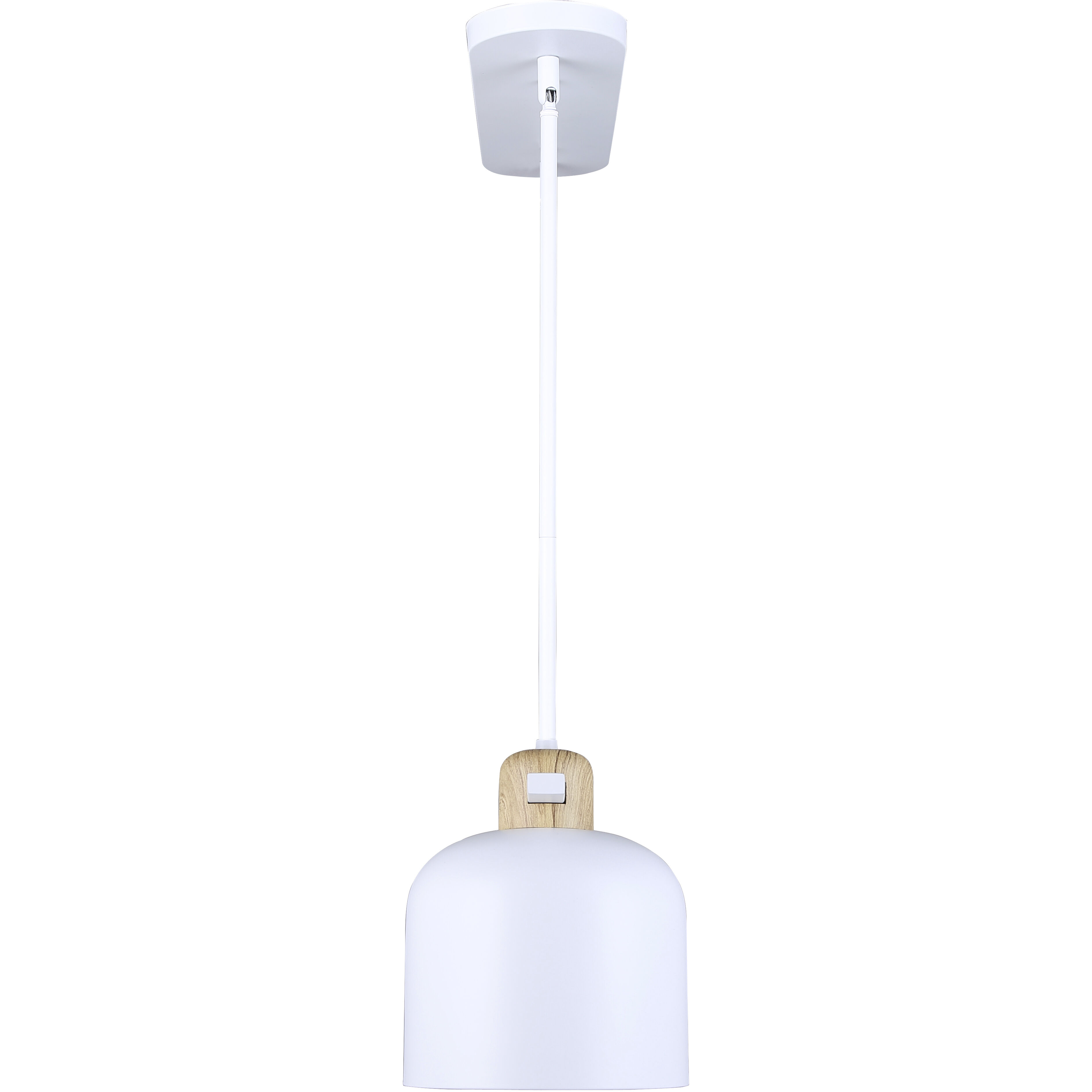 Caleb 3 Light 7 inch Matte White & Wood Pendant Ceiling Light