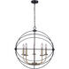 Madison 5 Light 25 inch Black And Gold Chandelier Ceiling Light