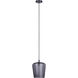Leandro 1 Light 9 inch Matte Black Corded Pendant Ceiling Light in Smoked Ribbed Glass