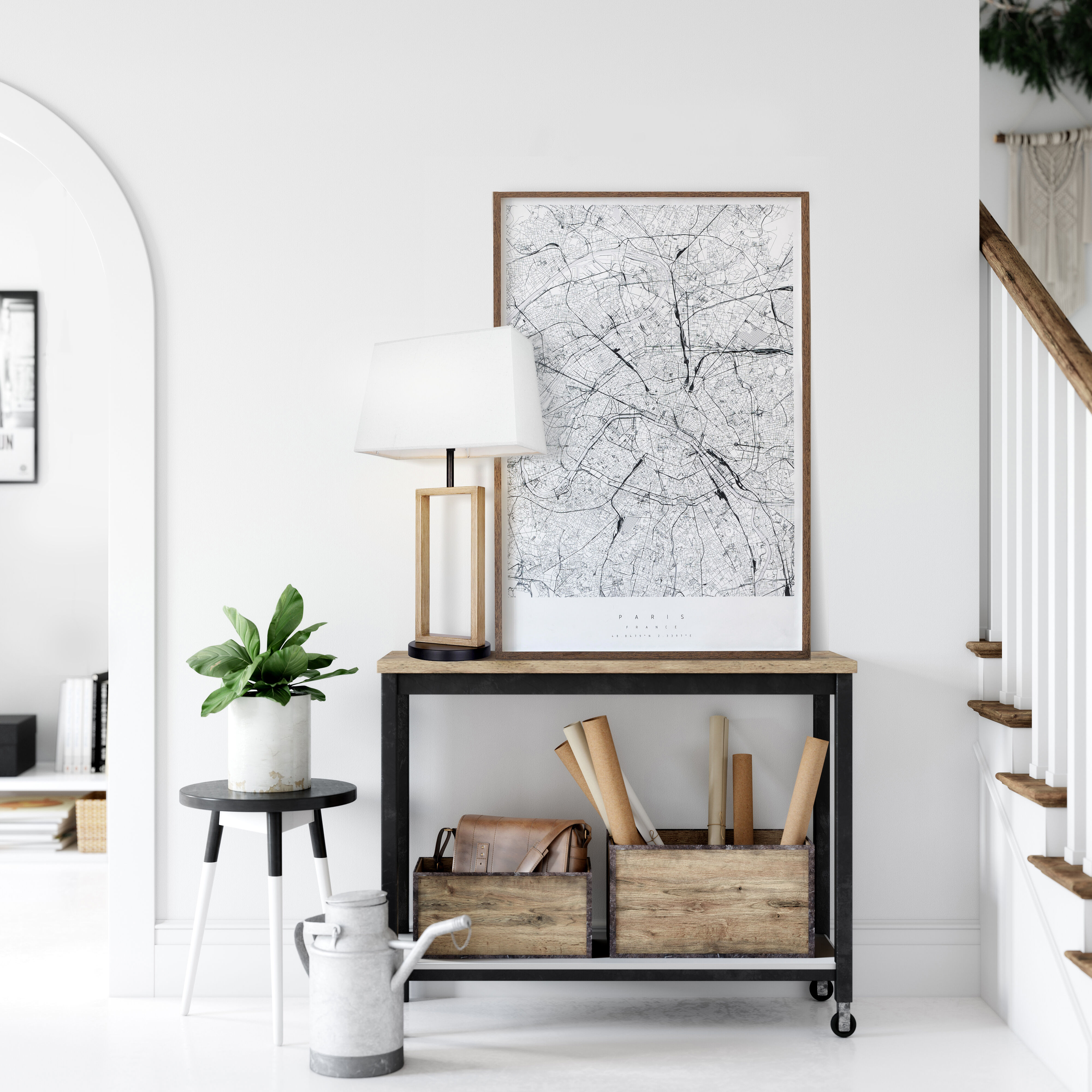 Burke 26 inch 60.00 watt Matte Black and Brushed Brown Table Lamp Portable Light