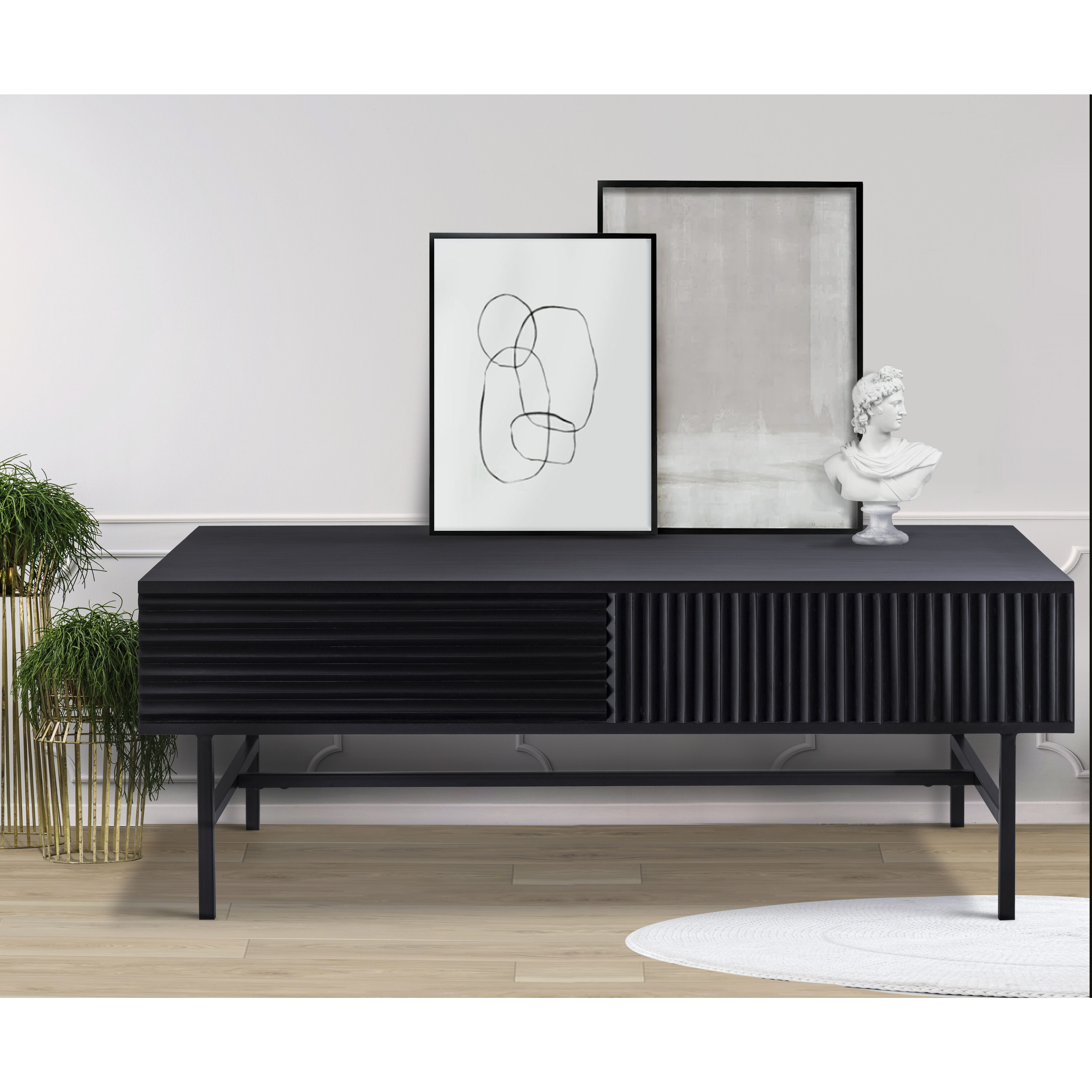 Mez 48.75 X 23.5 inch Black Coffee Table