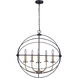 Madison 5 Light 25 inch Black And Gold Chandelier Ceiling Light