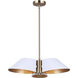 Daxton 3 Light 20 inch Matte White and Gold Chandelier Ceiling Light
