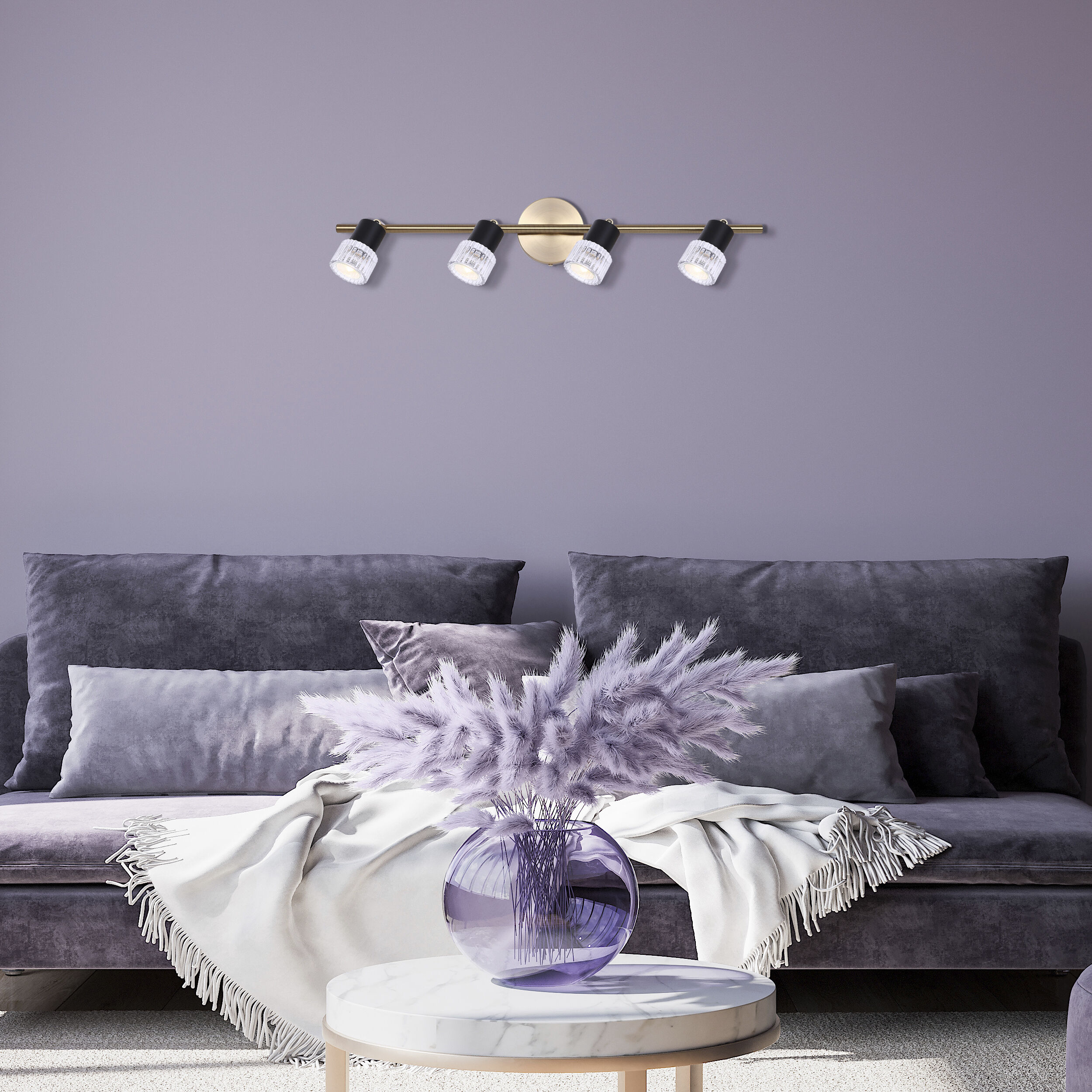 Elsee 4 Light Black/Gold Track Lighting Ceiling Light