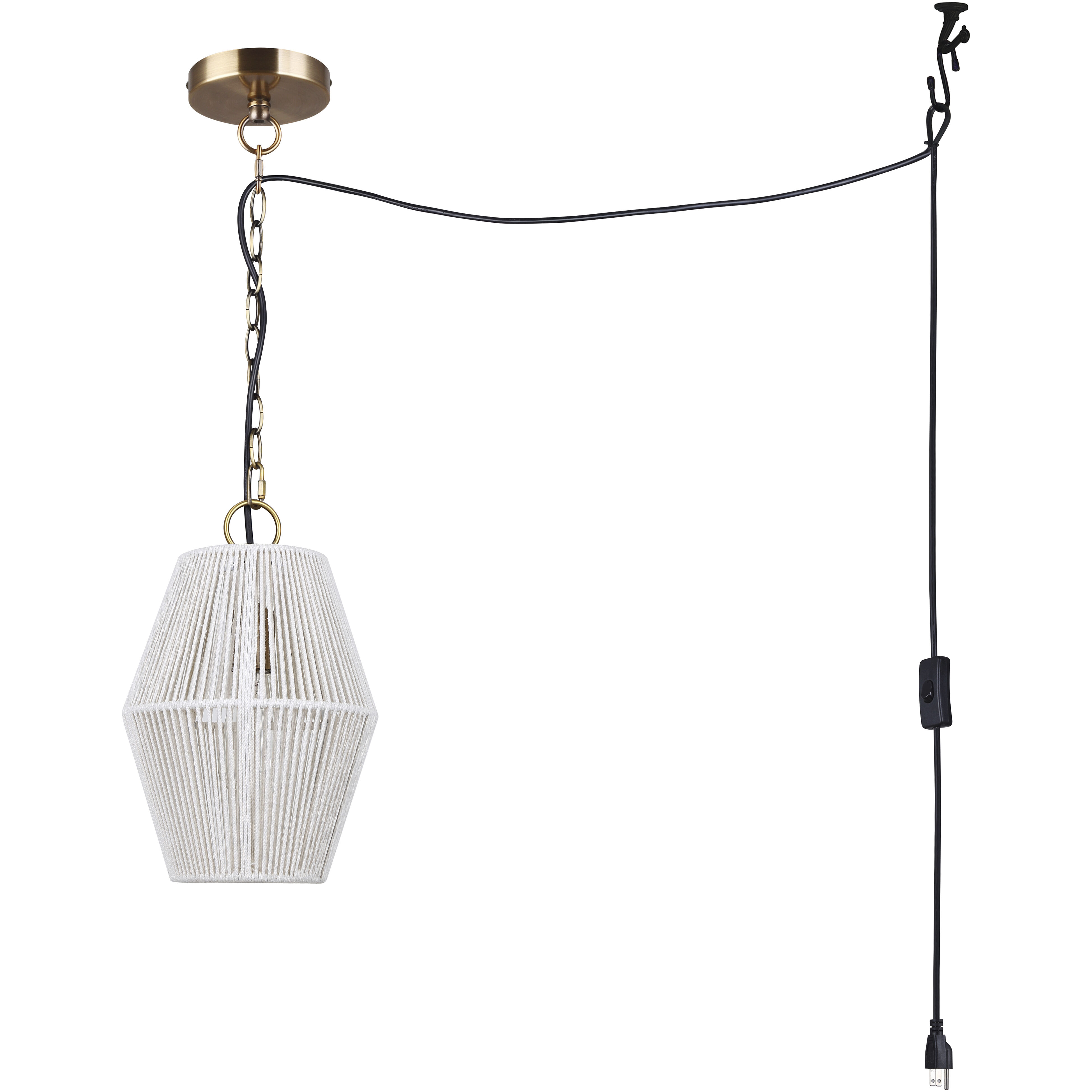 Klima 1 Light 8.5 inch Gold Pendant Ceiling Light
