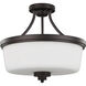 Madison 3 Light 16 inch Oil Rubbed Bronze Semi-Flush Ceiling Light