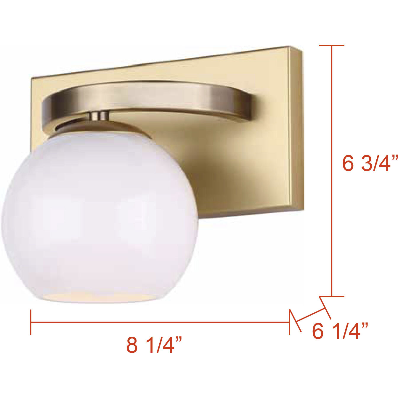 Monroe 1 Light 8.25 inch Gold Vanity Light Wall Light