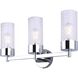 Eden 3 Light 23.25 inch Chrome Vanity Light Wall Light