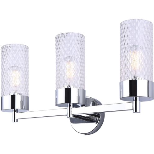 Eden 3 Light 23.25 inch Chrome Vanity Light Wall Light
