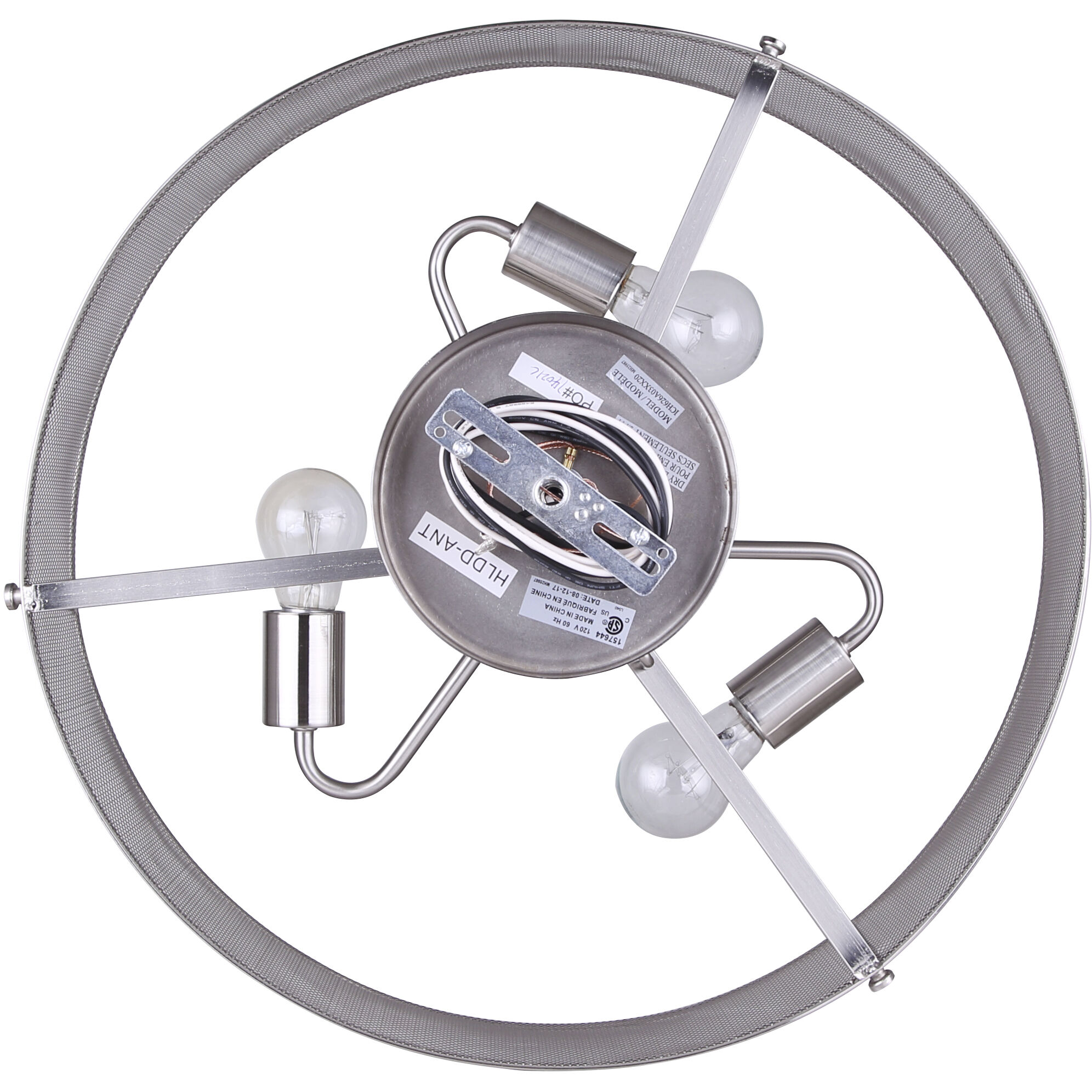 Madison 3 Light 20 inch Brushed Nickel Chandelier Ceiling Light