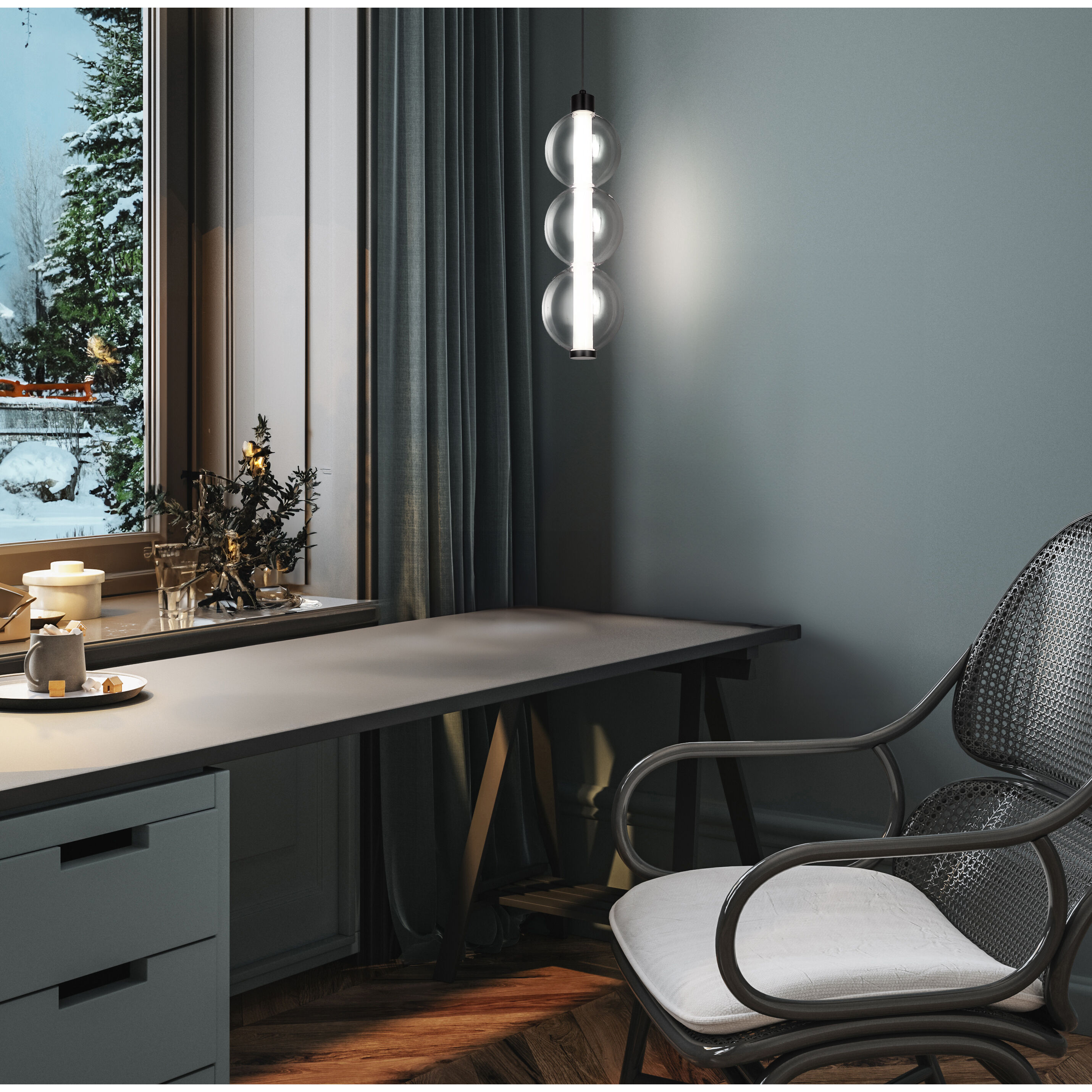 Melody LED 5.13 inch Black Pendant Ceiling Light