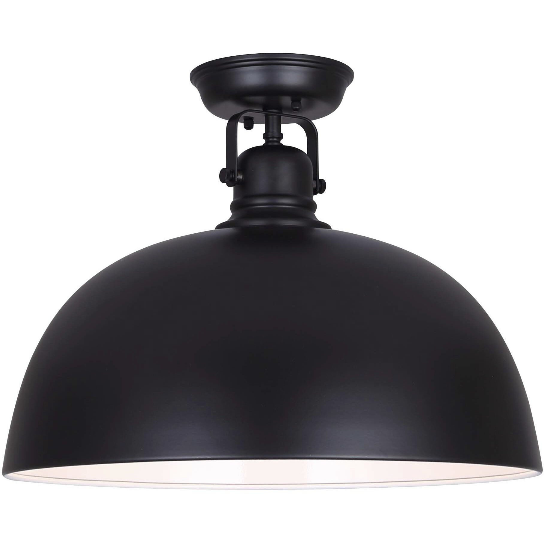 Polo 1 Light 16 inch Black Flush Mount Ceiling Light