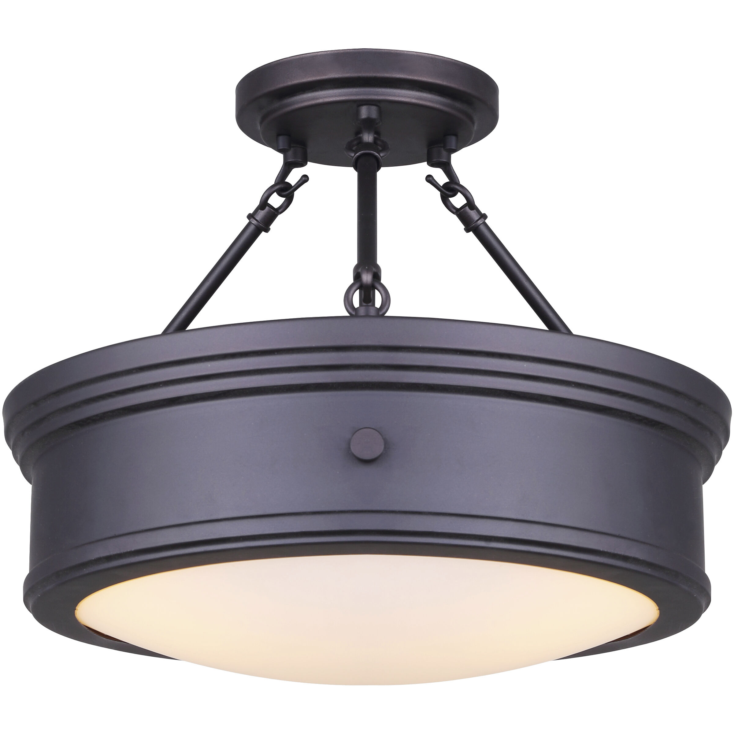 Madison 3 Light 15 inch Oil Rubbed Bronze Semi-Flush Ceiling Light