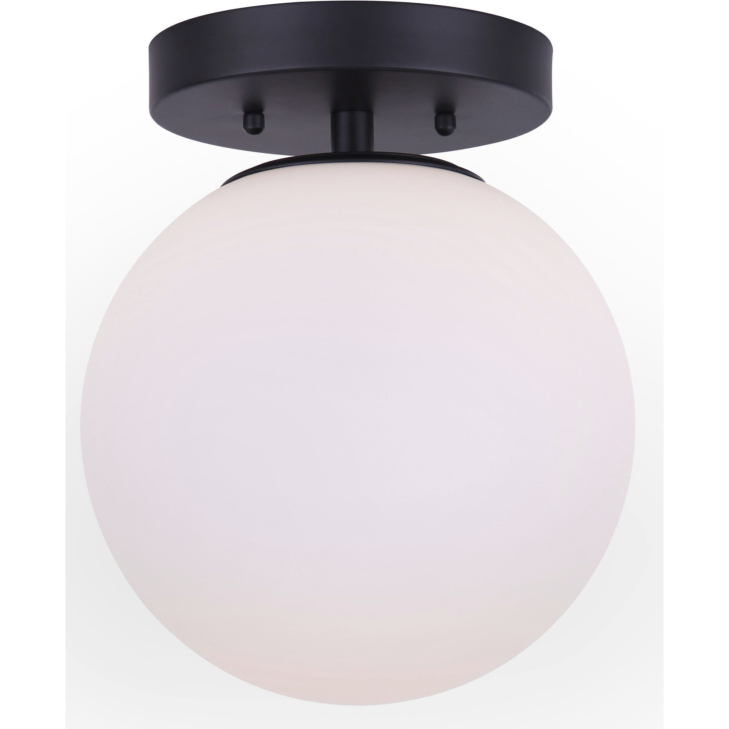 Camilo 1 Light 8 inch Black Flush Mount Ceiling Light in Flat Opal Glass