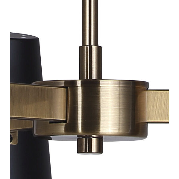 Harken 3 Light 23 inch Black/Gold Chandelier Ceiling Light