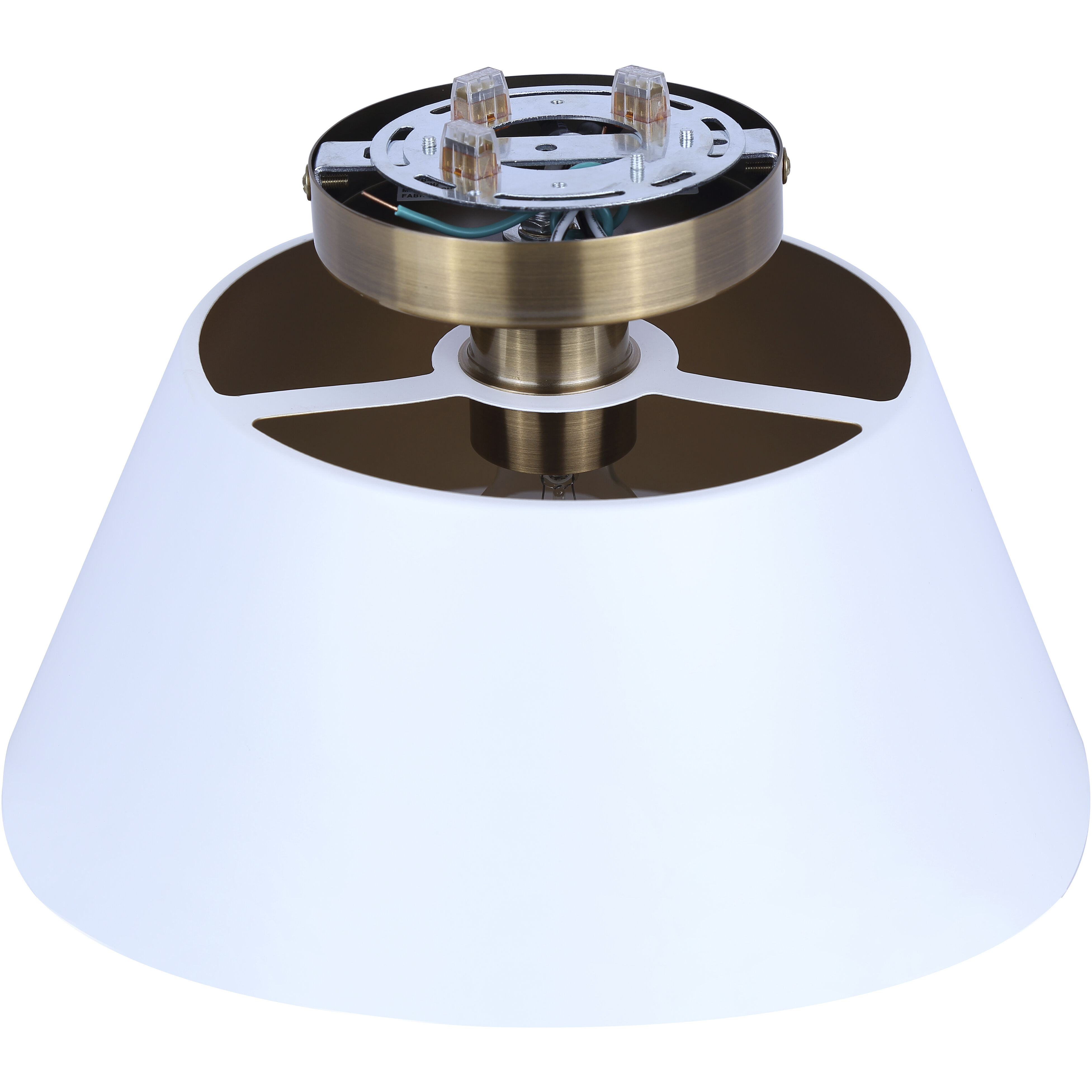 Daxton 1 Light 12.75 inch Matte White and Gold Semi-Flush Mount Ceiling Light