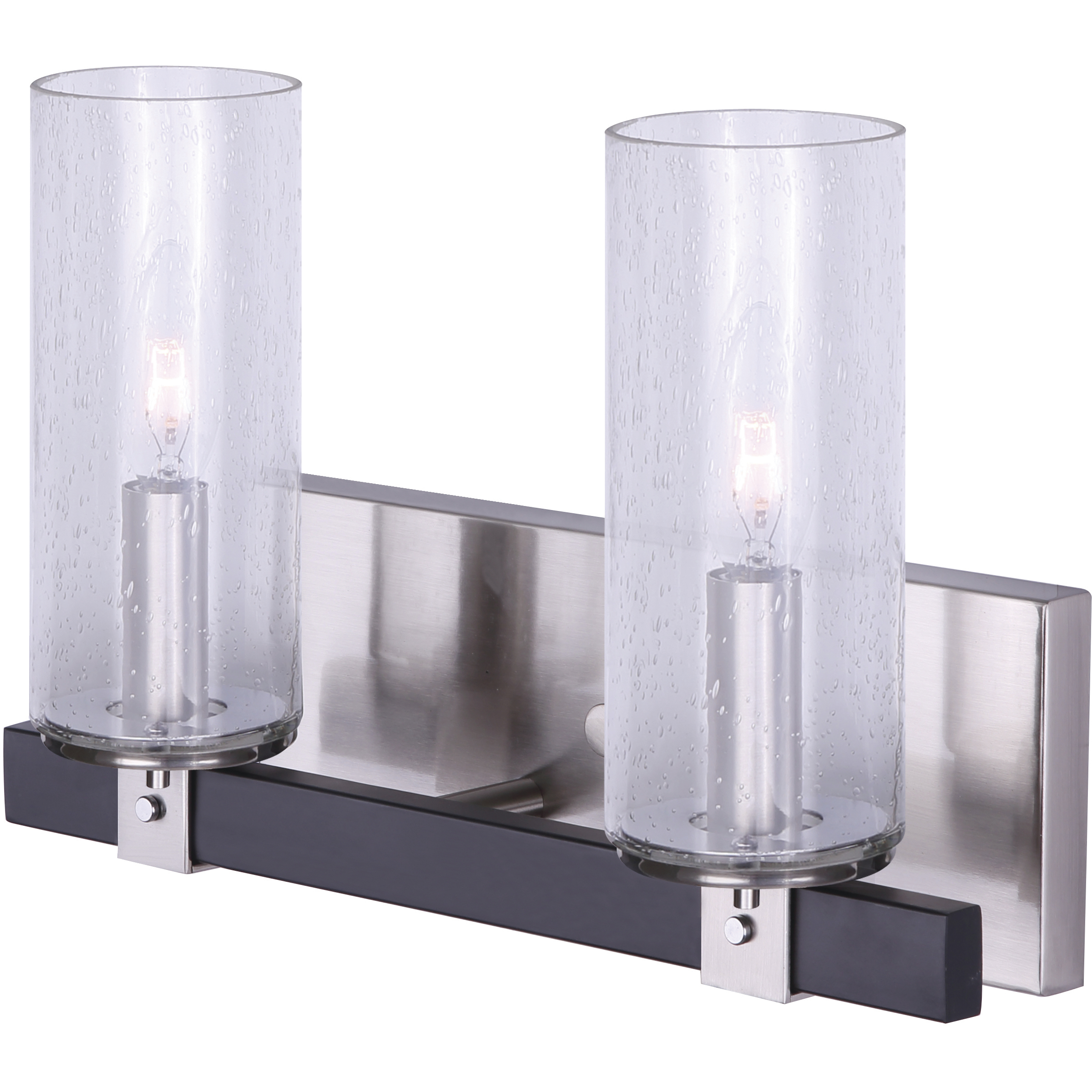 CEDAR 2 Light 14 inch Matte Black and Brushed Nickel Vanity Light Wall Light