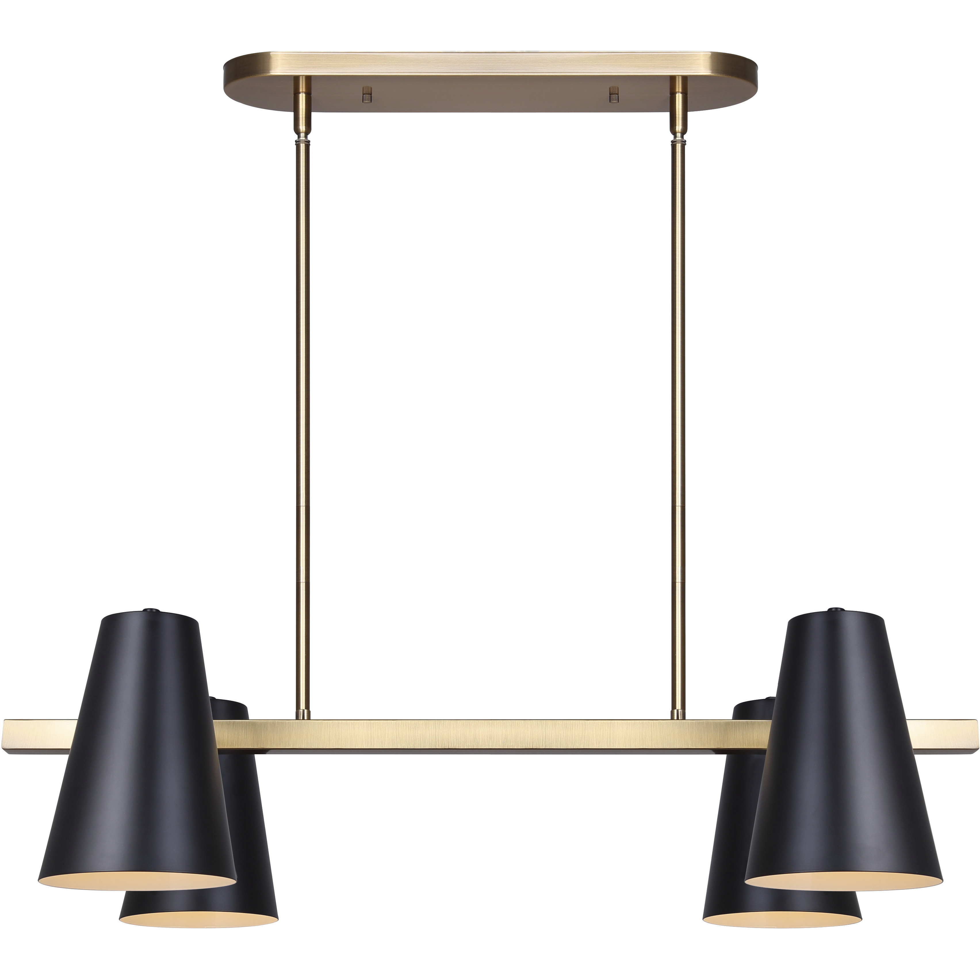 Harken 4 Light 18 inch Matte Black and Gold Pendant Ceiling Light