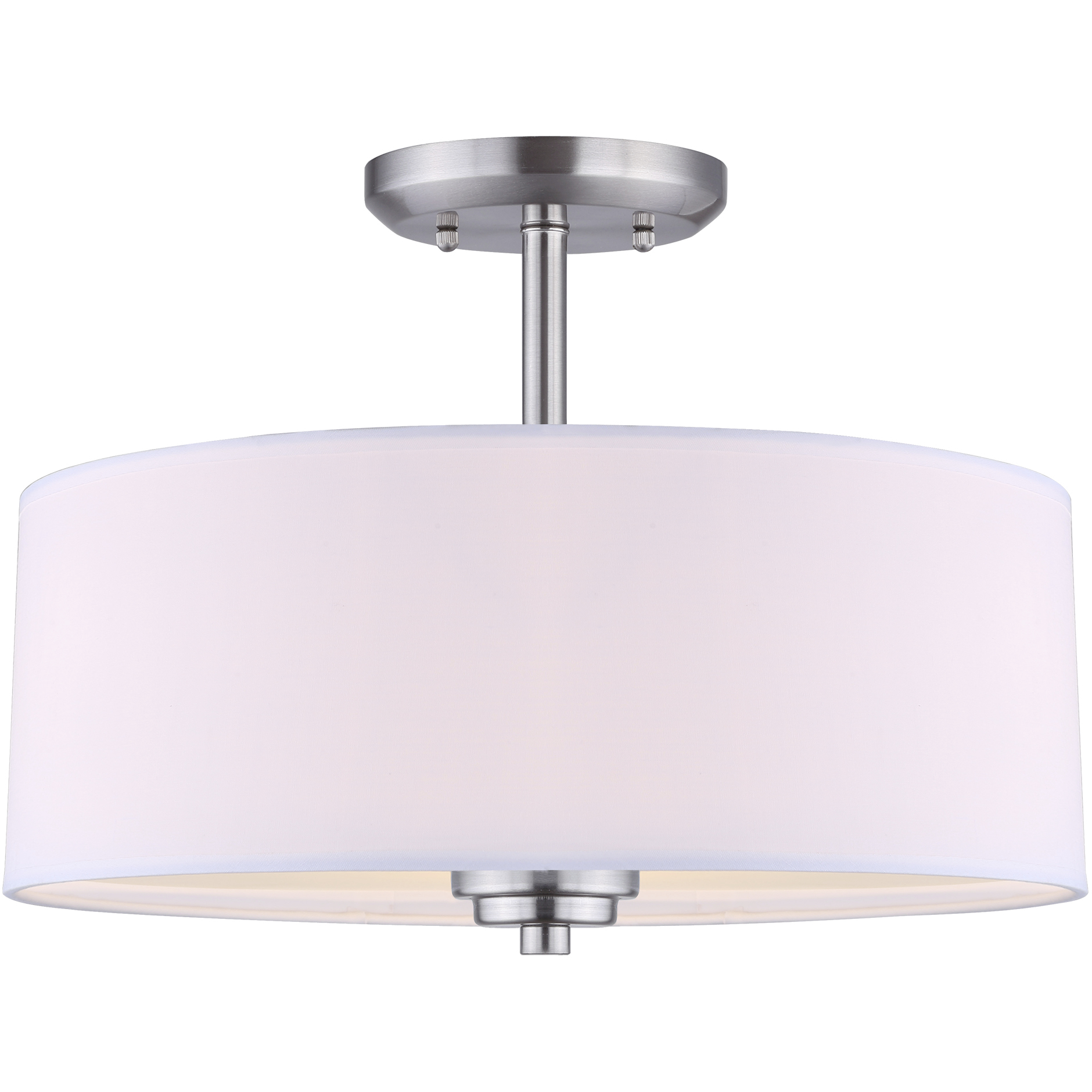 Madison 3 Light 15 inch Brushed Pewter Semi-Flush Ceiling Light