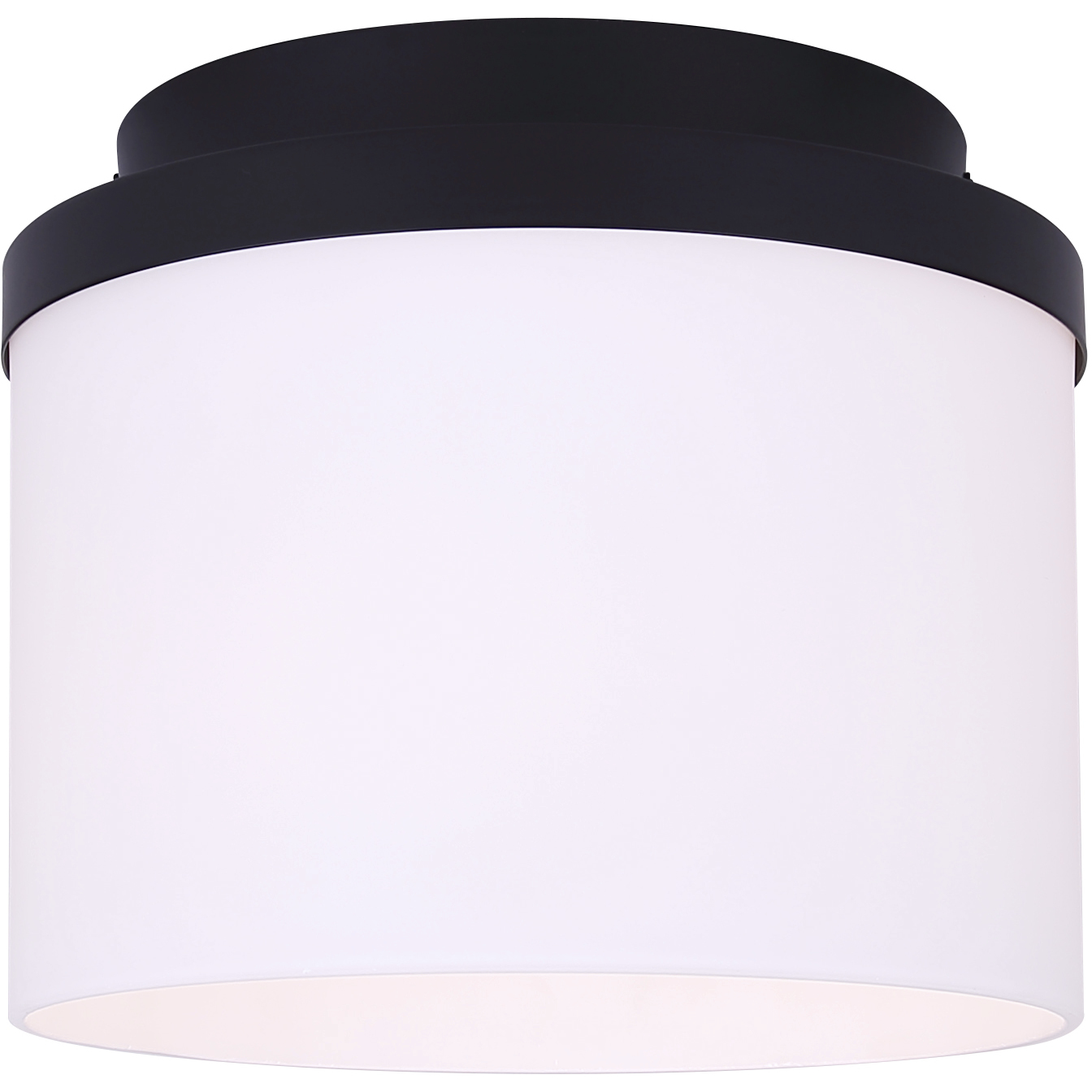 Britton 1 Light 9 inch Matte Black Flush Mount Ceiling Light in Flat Opal Glass