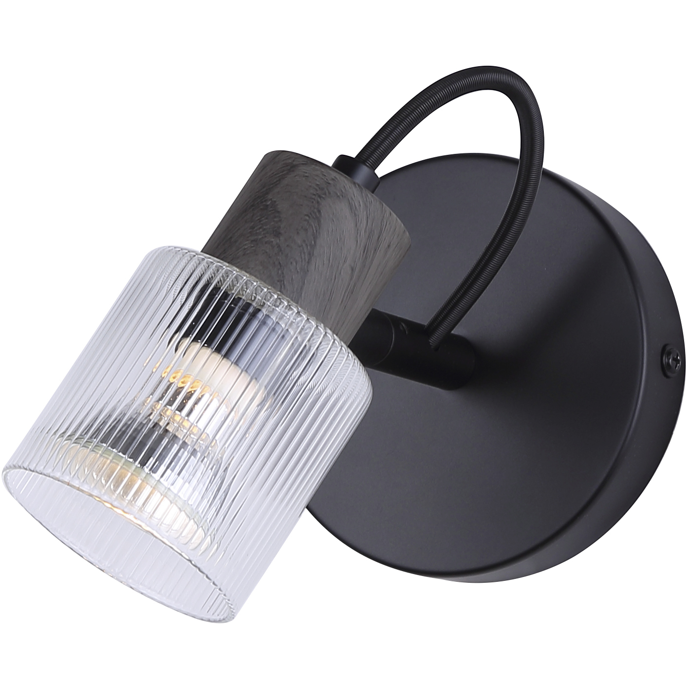 Owen 1 Light Black and Wood Track Lighting Ceiling Light