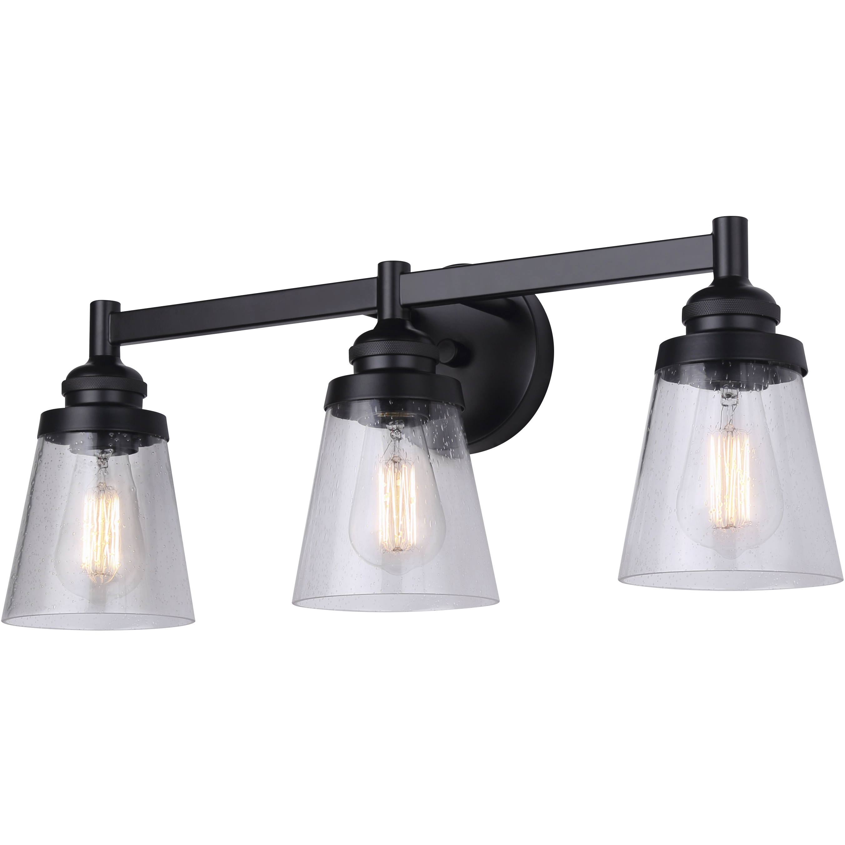Declan 3 Light 25 inch Matte Black Vanity Light Wall Light