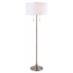 Clara 61 inch 100.00 watt Brushed Nickel Floor Lamp Portable Light