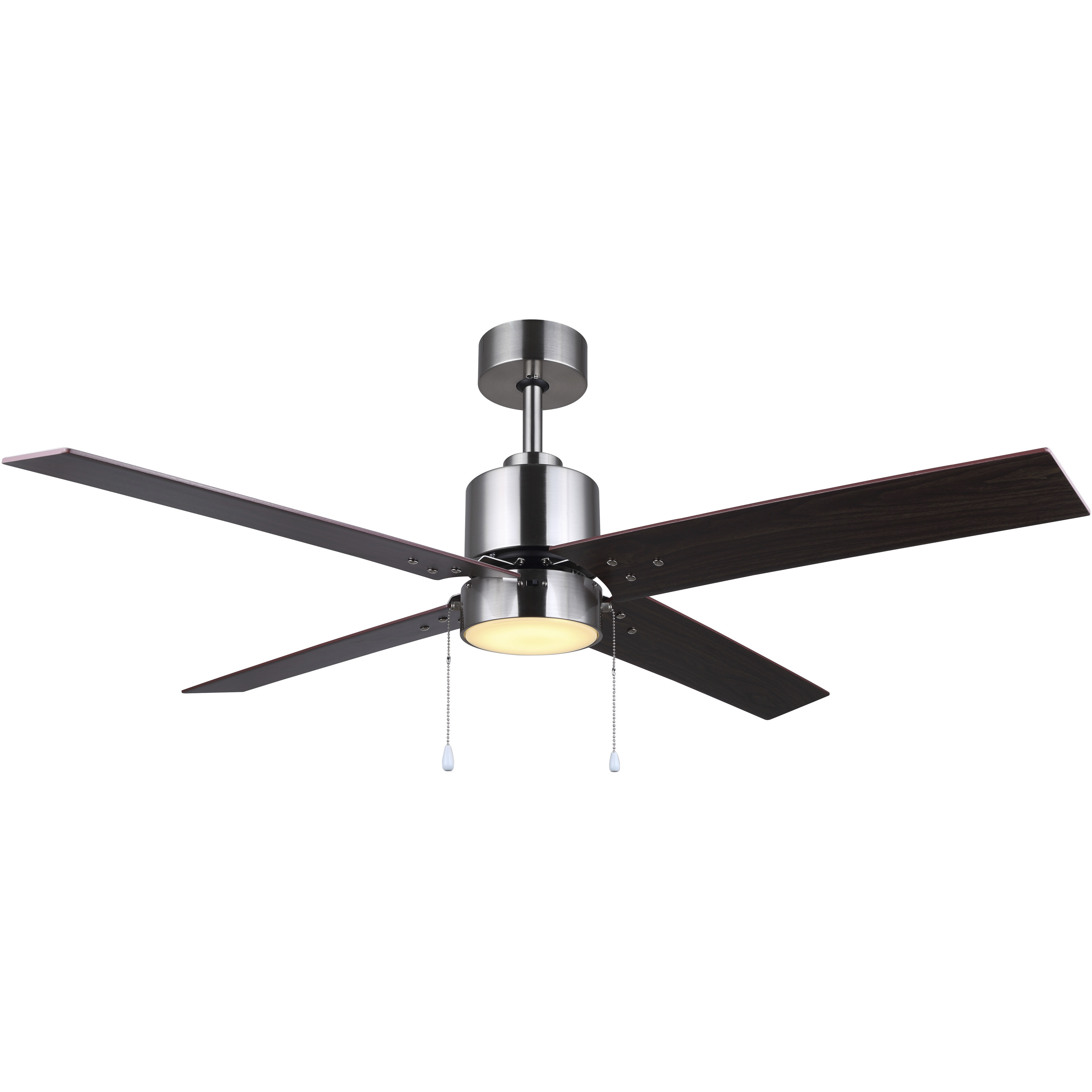 Tempest 52 inch Brushed Nickel with Gray Blades Ceiling Fan