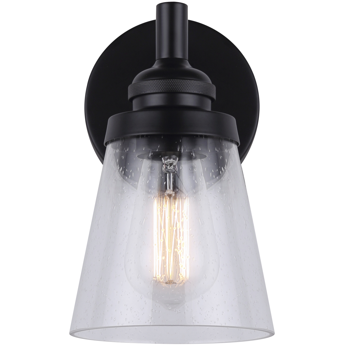 Declan 1 Light 7 inch Matte Black Vanity Light Wall Light