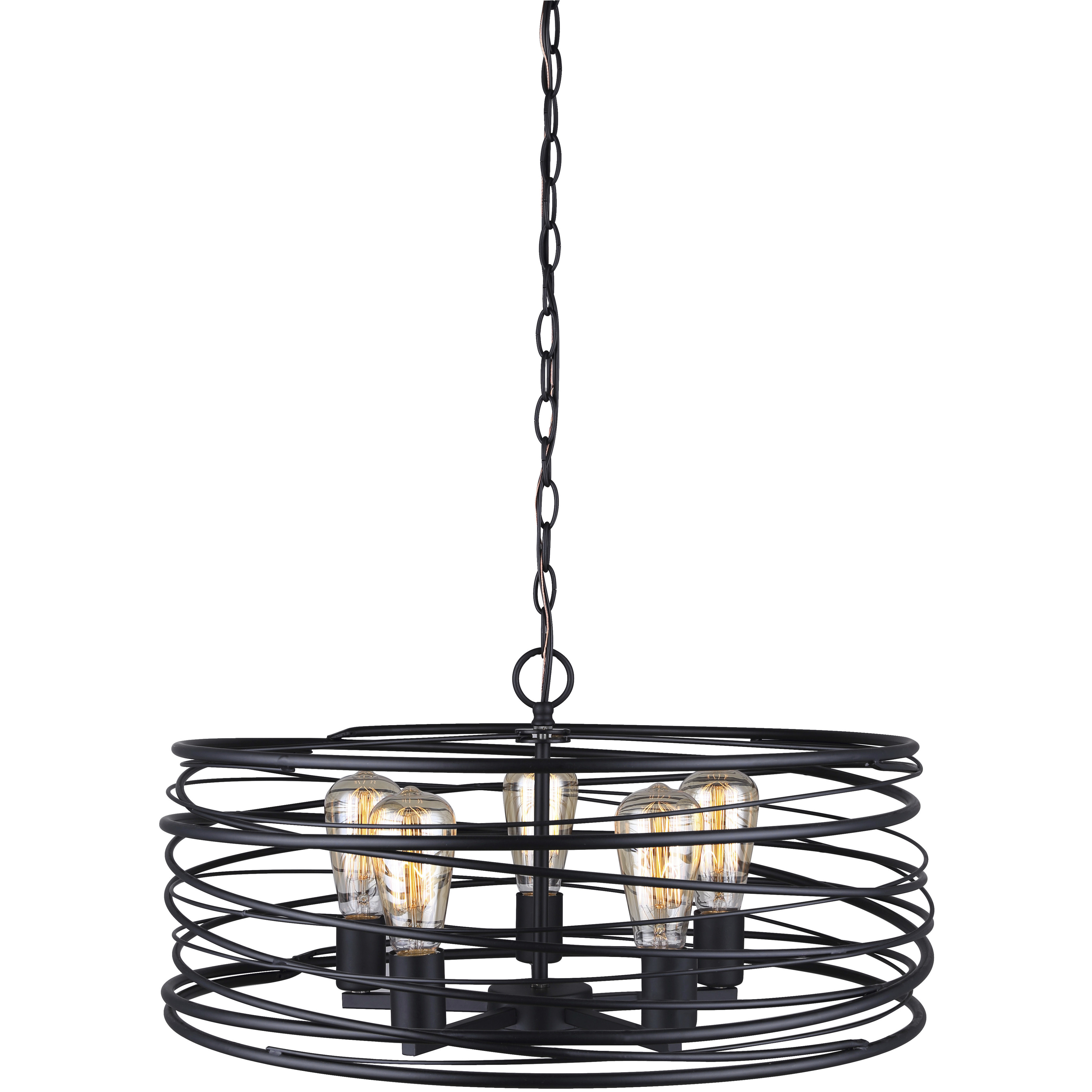 Madison 5 Light 22 inch Black Pendant Ceiling Light